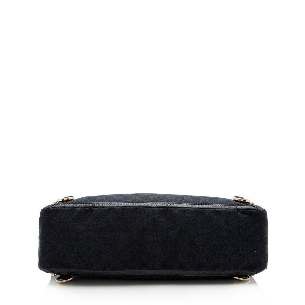 Gucci Abbey Leather Canvas Tote
