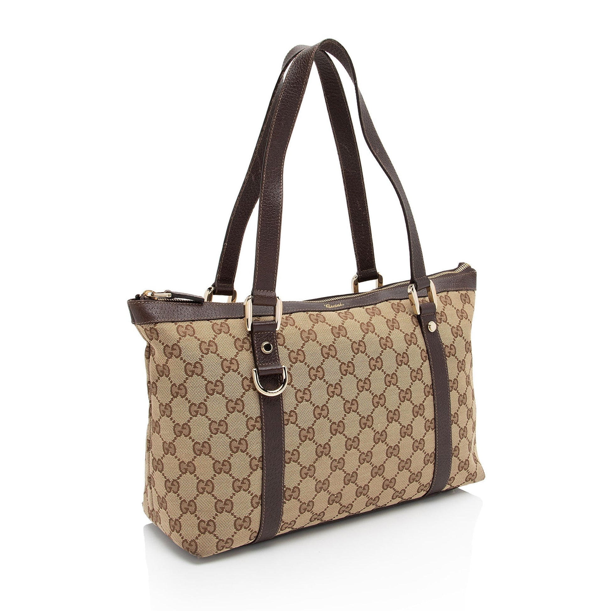 Gucci Leather Canvas Tote