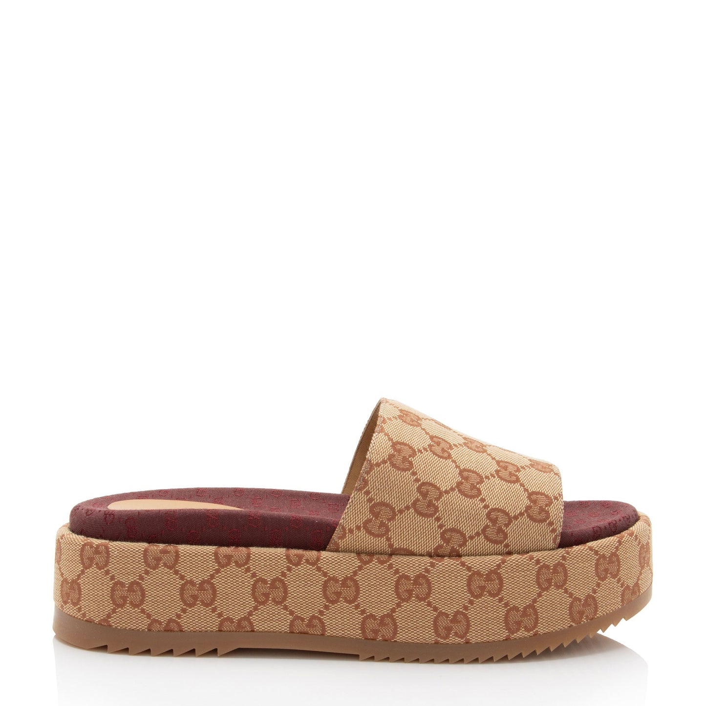 Gucci GG Canvas Angelina Slide Platform Sandals - Size 9 / 39 (SHF-7XmTwT)