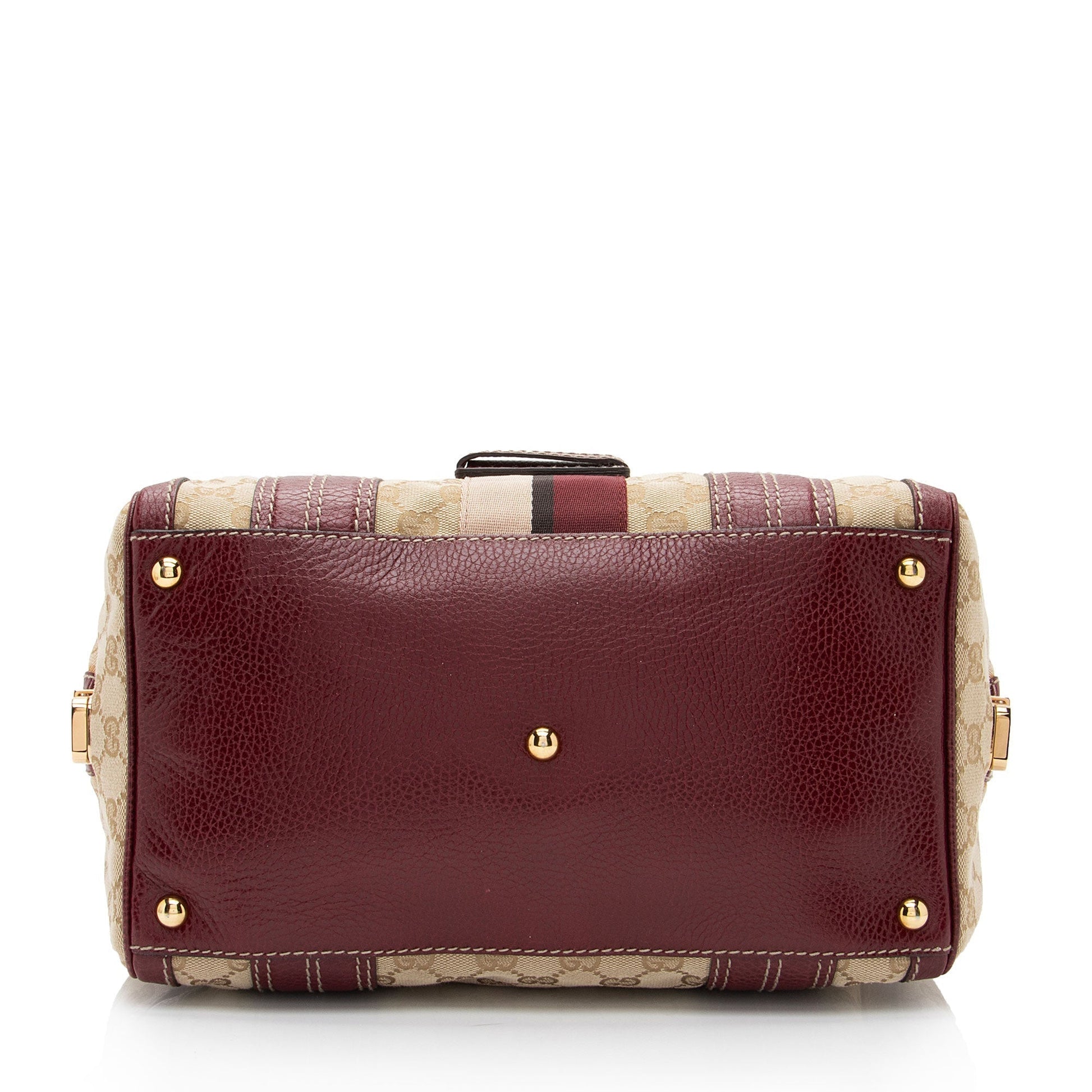Gucci Nylon Leather Canvas Handbag