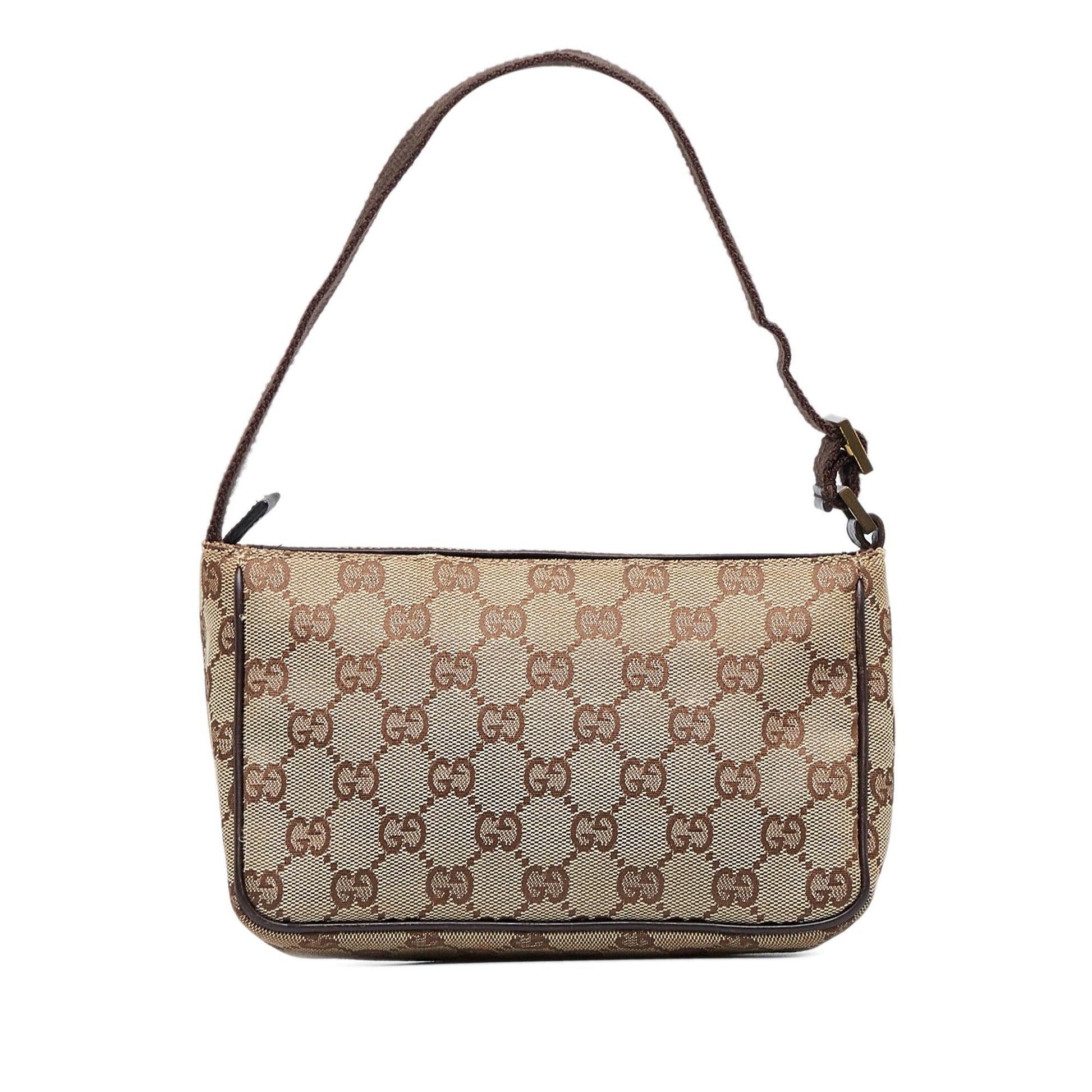 Gucci Pochette Baguette Canvas Handbag