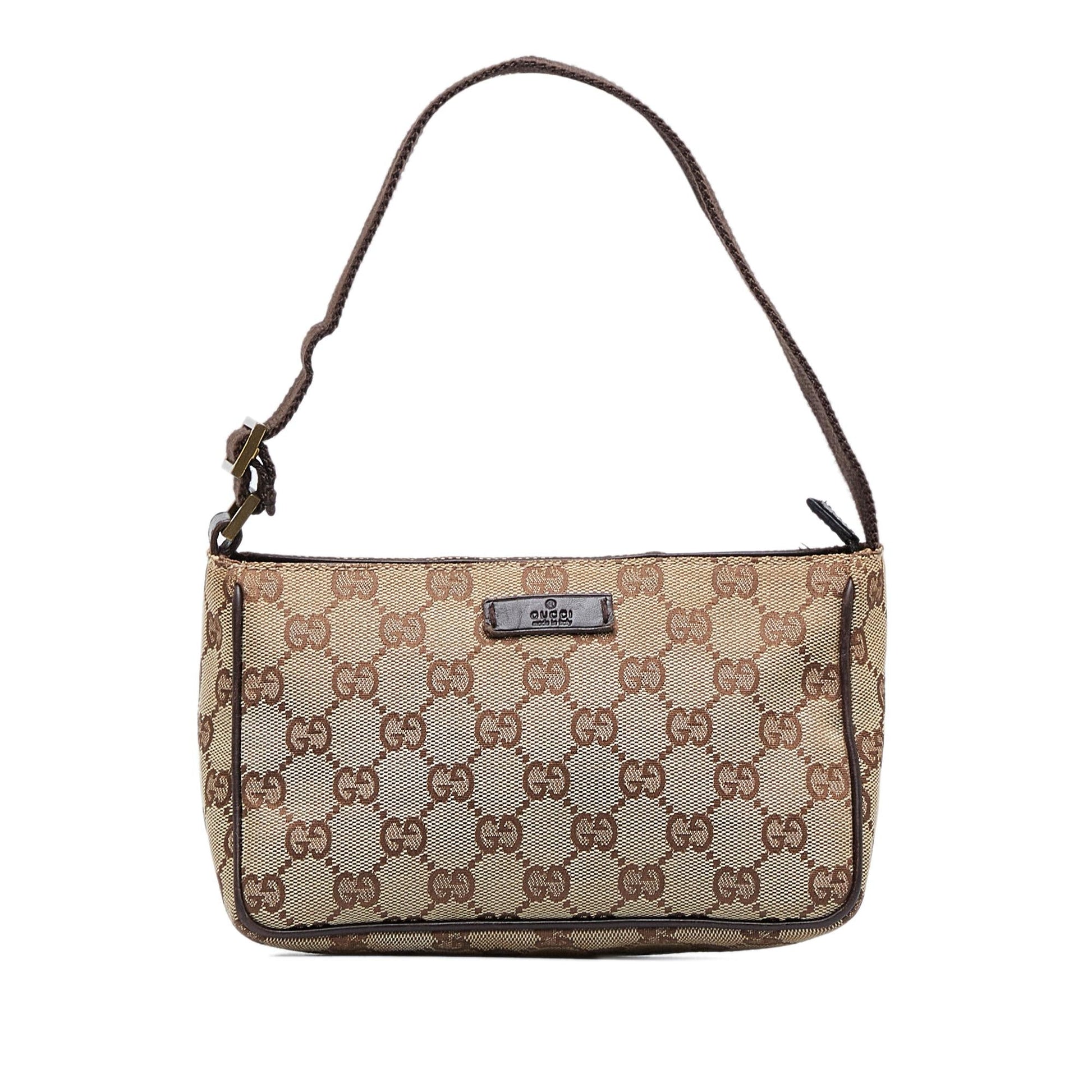 Gucci Pochette Baguette Canvas Handbag