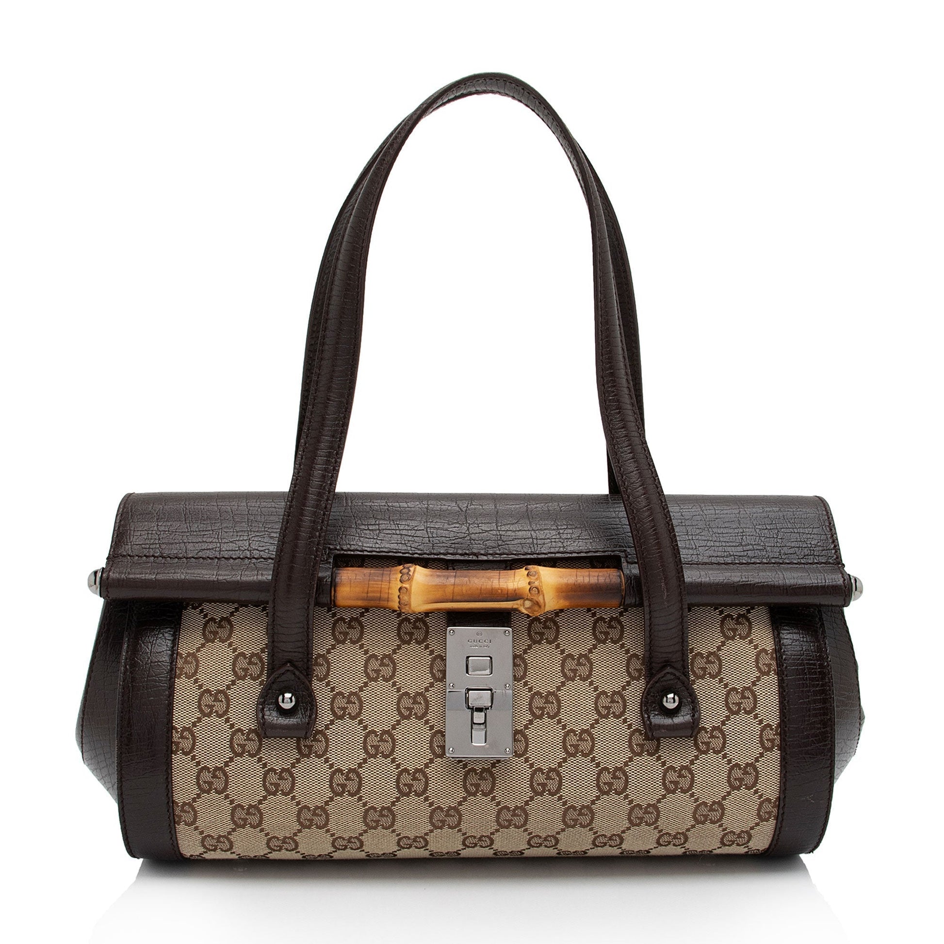 Gucci Leather Canvas Shoulder Bag