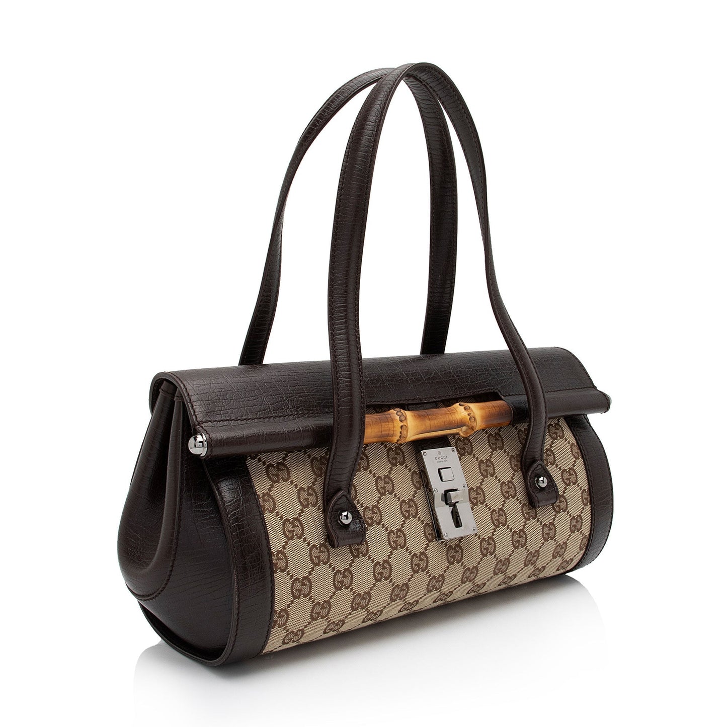 Gucci Leather Canvas Shoulder Bag
