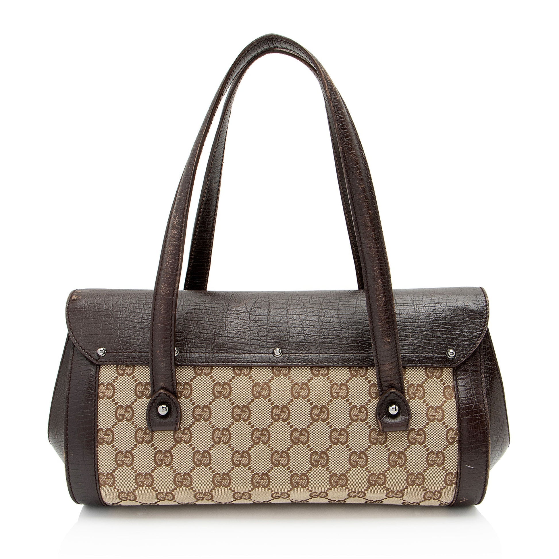 Gucci GG Canvas Bamboo Bullet Medium Satchel (SHF-QsKk05)