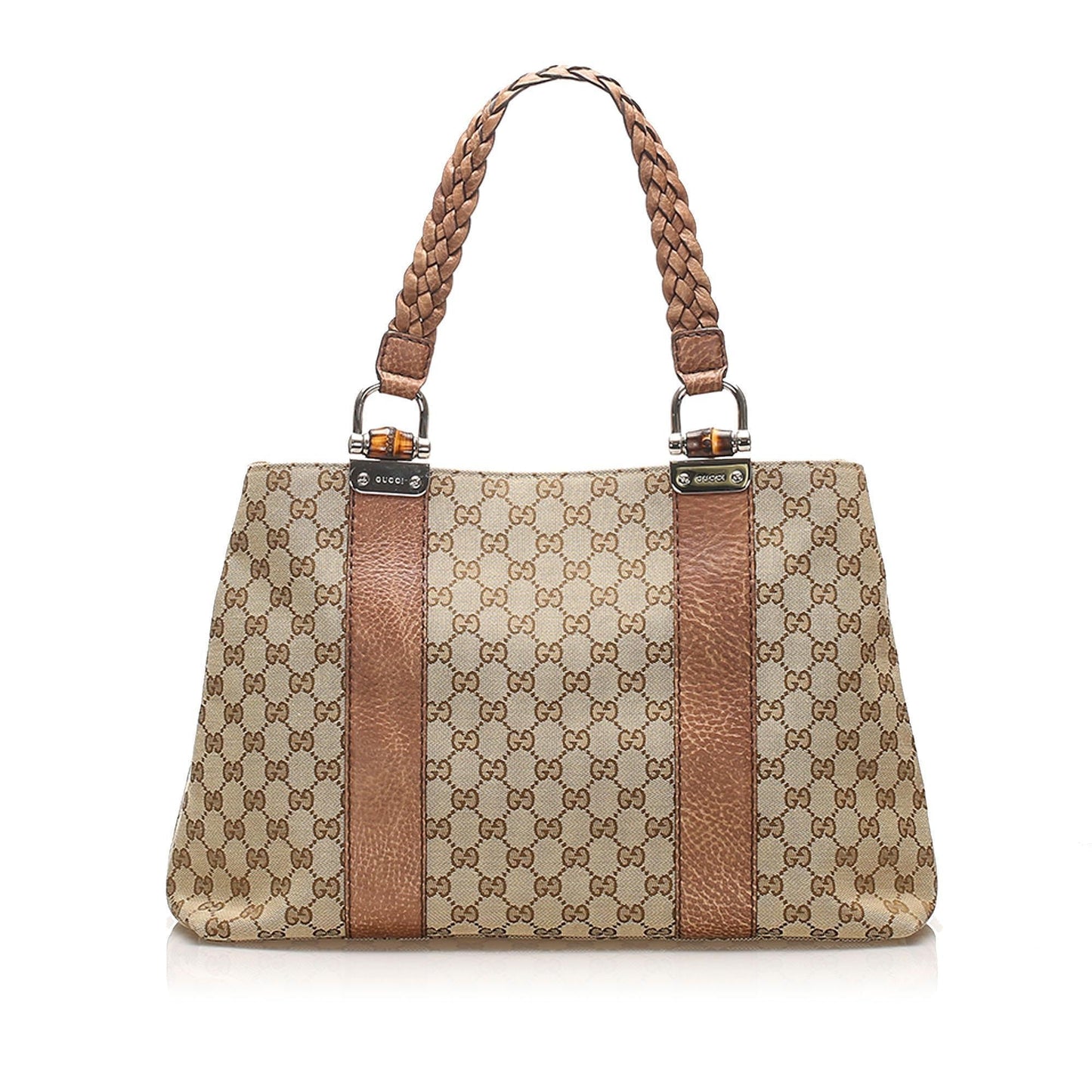 Gucci Bamboo Leather Canvas Tote Style 1