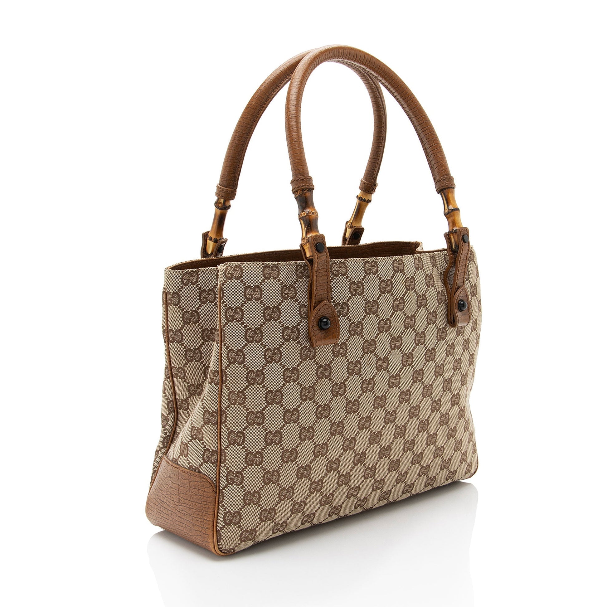 Gucci GG Canvas Bamboo Tote (SHF-a2g5Be)