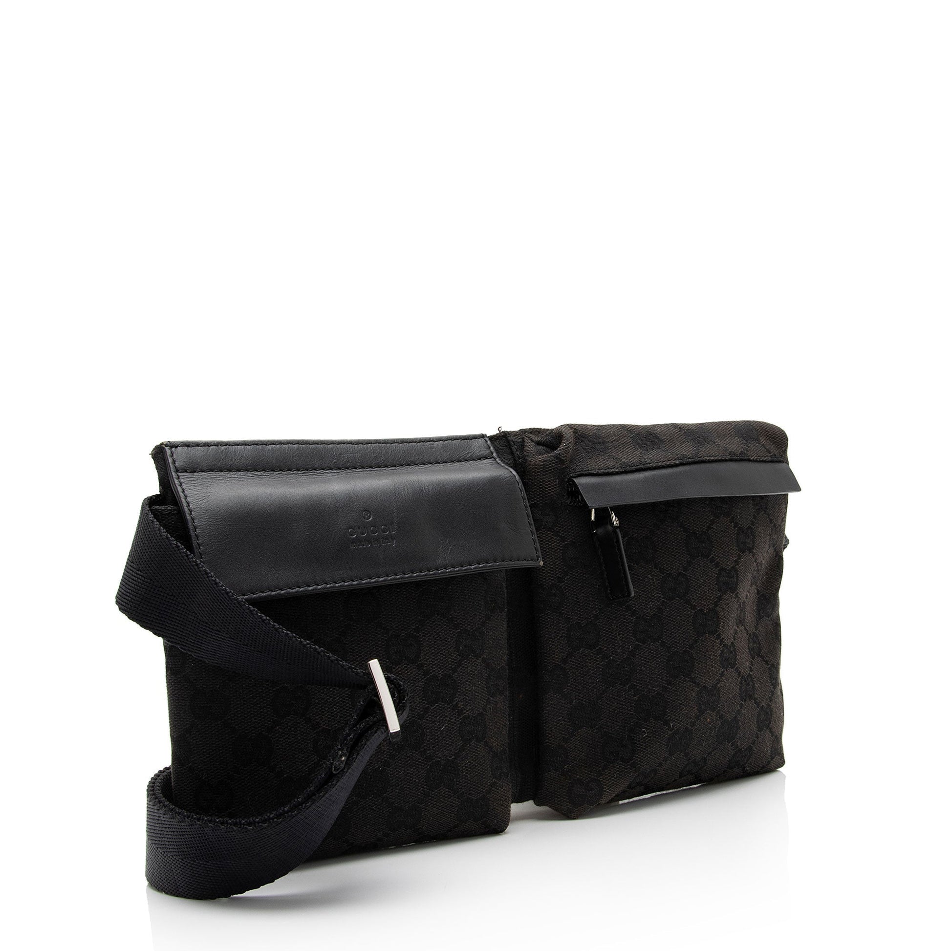 Gucci Leather Canvas Shoulder Bag