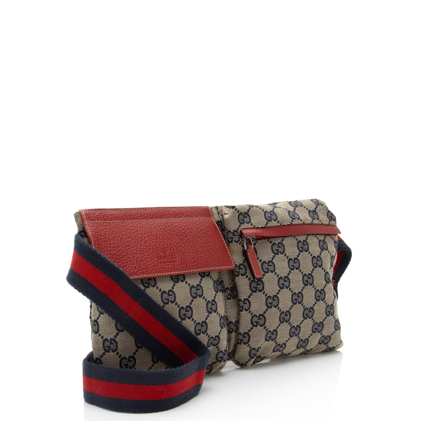 Gucci Nylon Leather Canvas Shoulder Bag