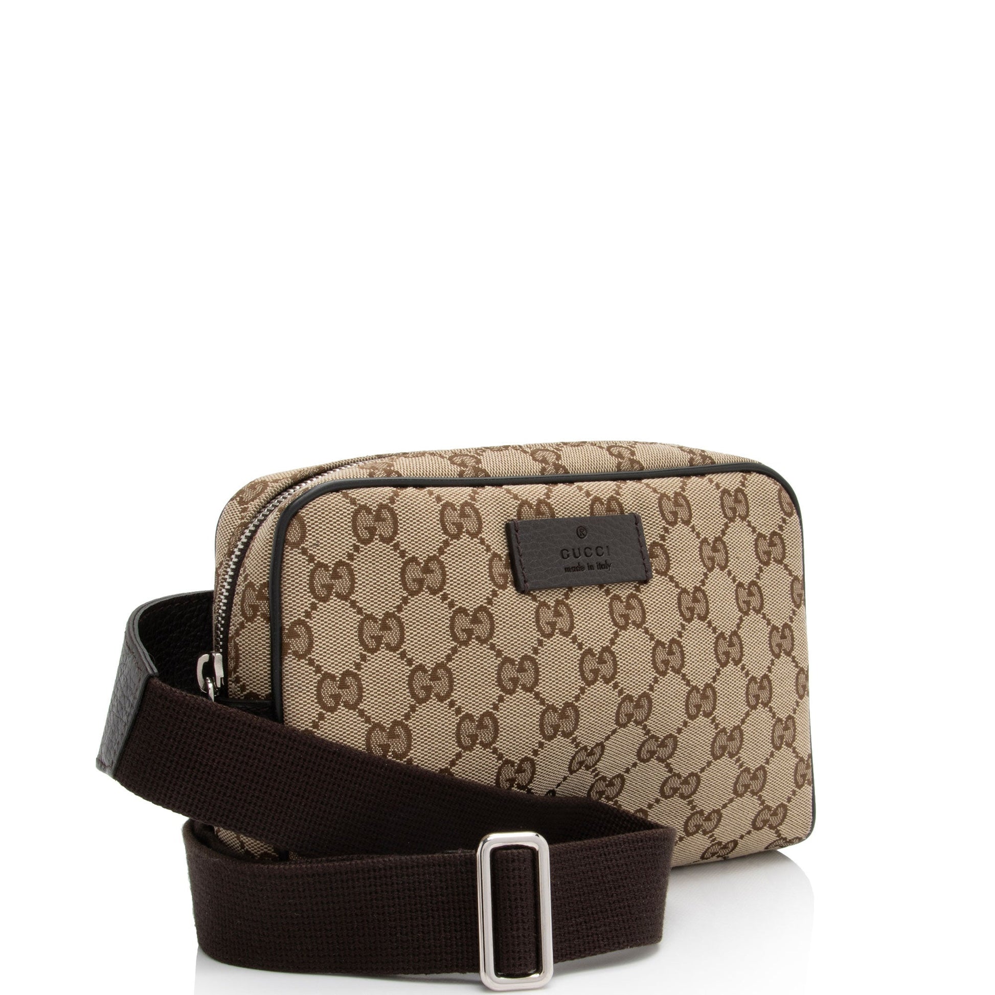 Gucci Nylon Leather Canvas Shoulder Bag