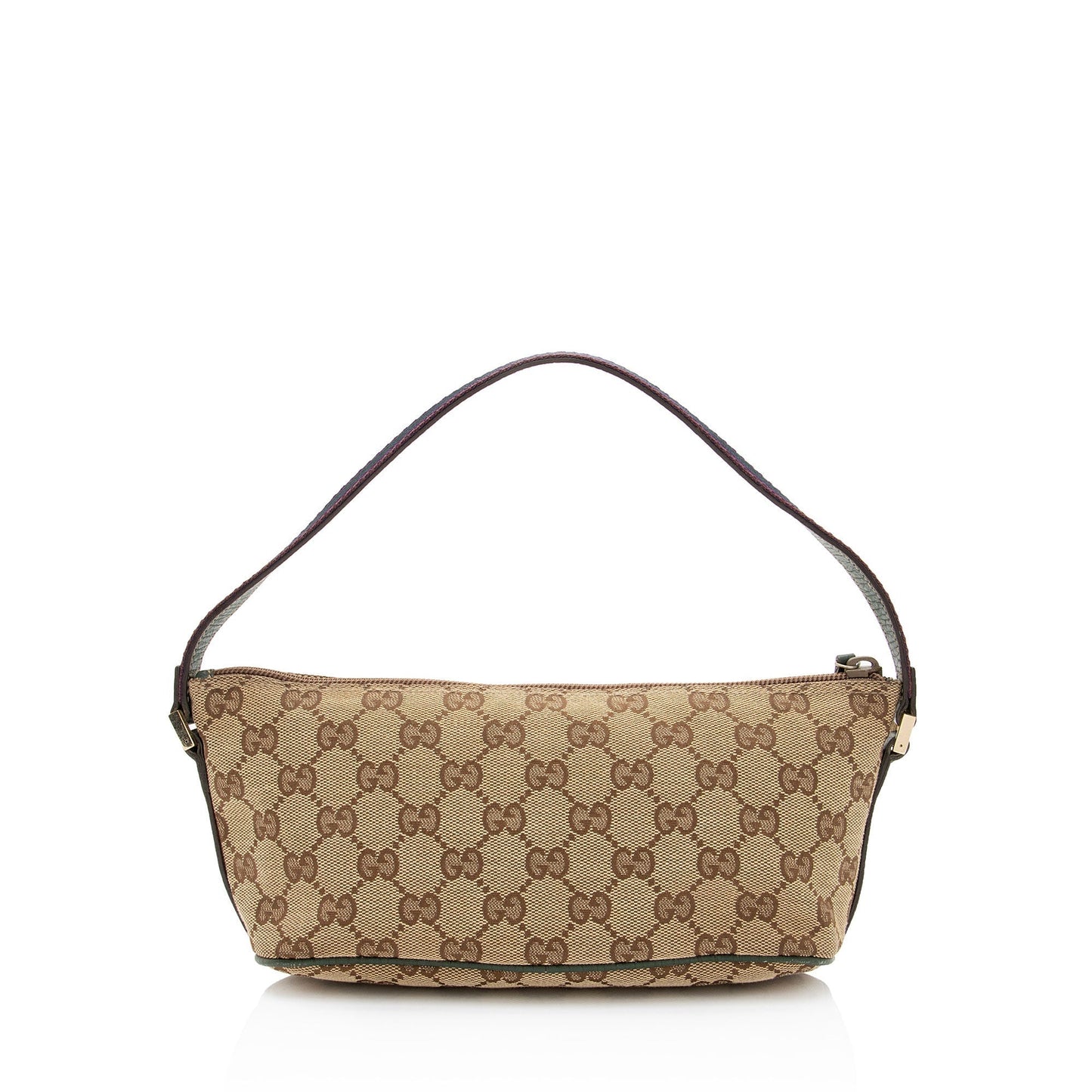 Gucci Nylon Pochette Leather Canvas Clutch