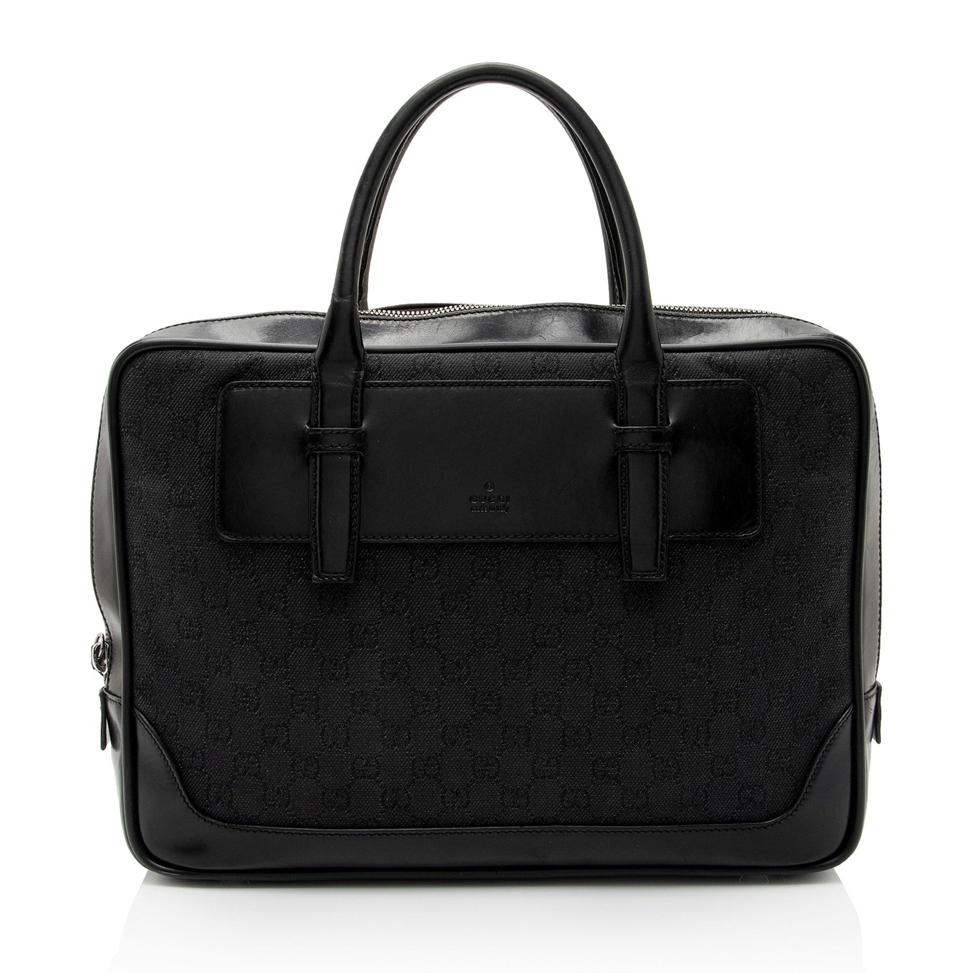 Gucci Nylon Leather Canvas Handbag