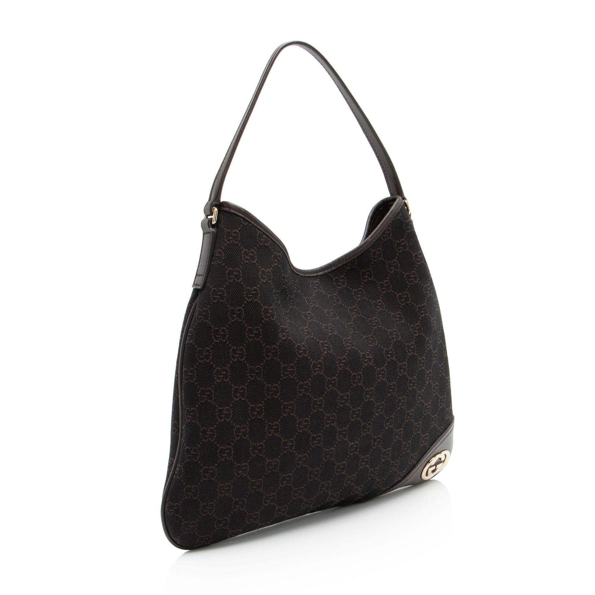 Gucci Leather Canvas Shoulder Bag