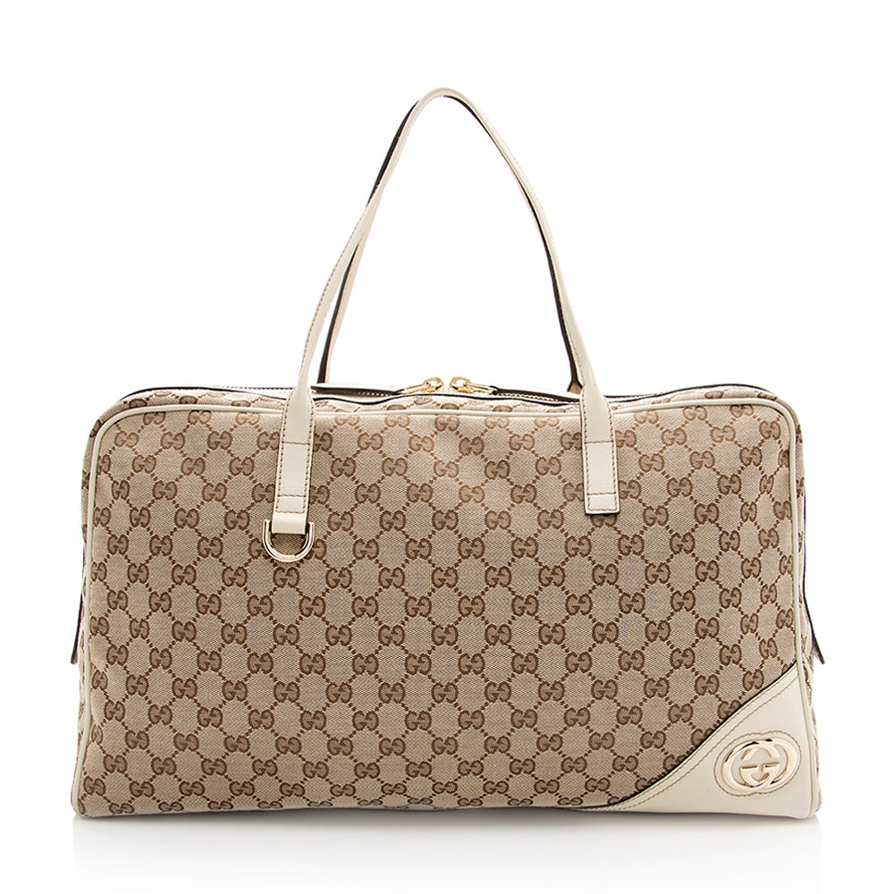 Gucci Leather Canvas Satchel Style 2