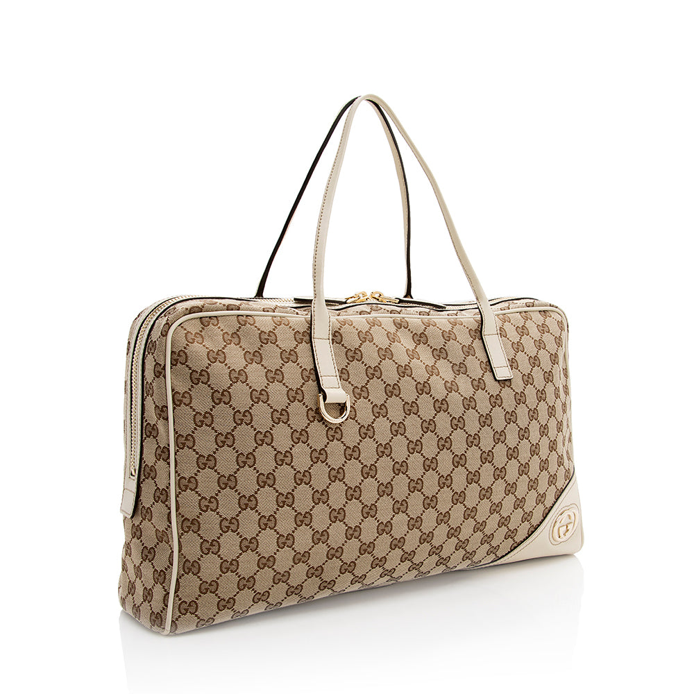 Gucci Leather Canvas Satchel Style 2