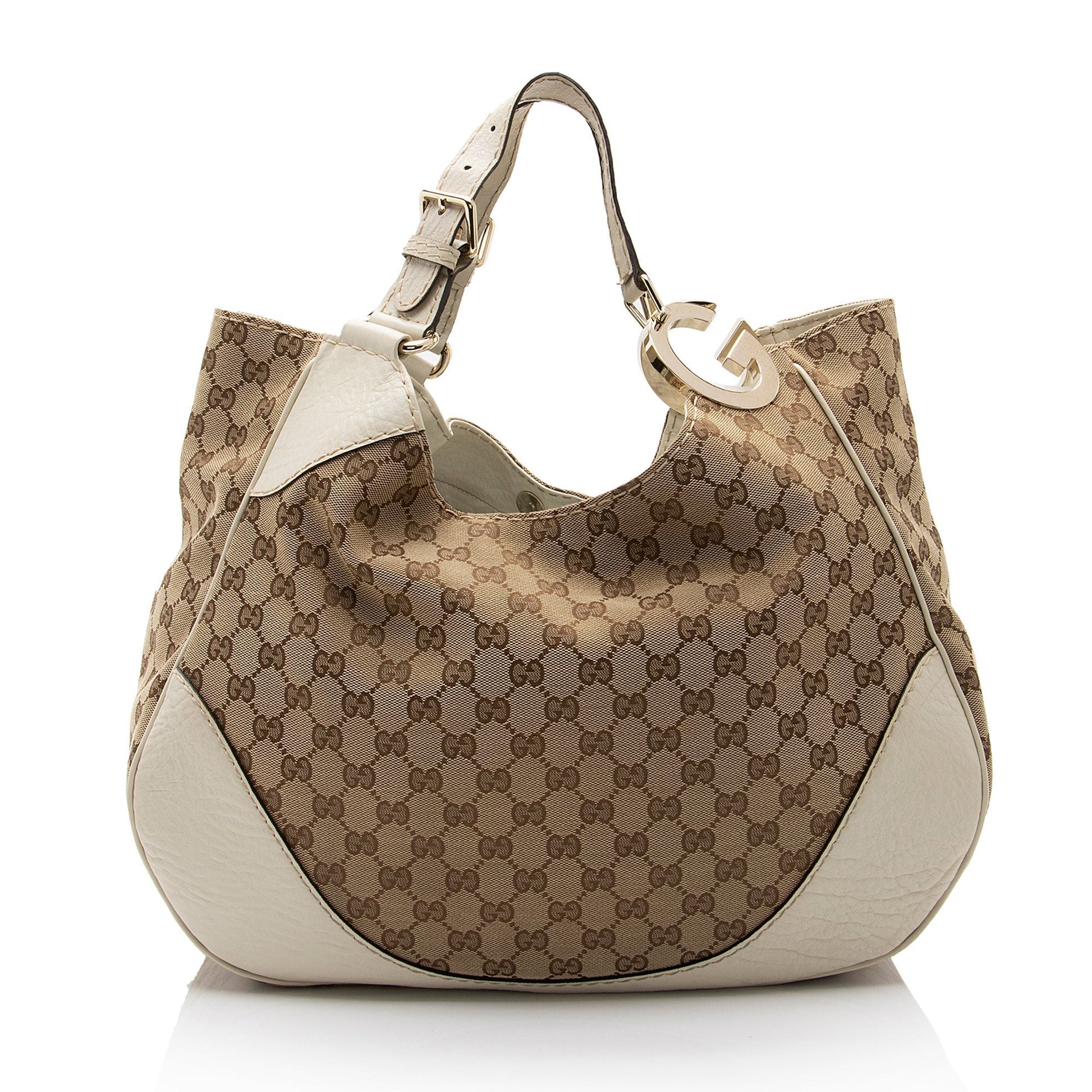 Gucci Leather Canvas Shoulder Bag