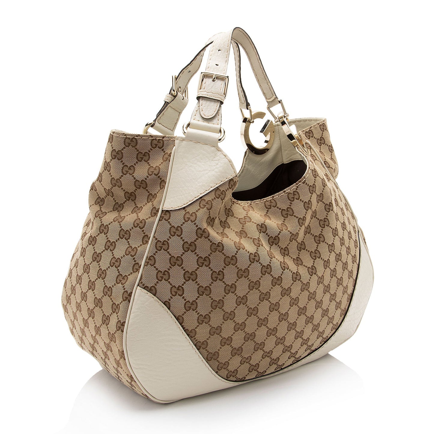 Gucci Leather Canvas Shoulder Bag