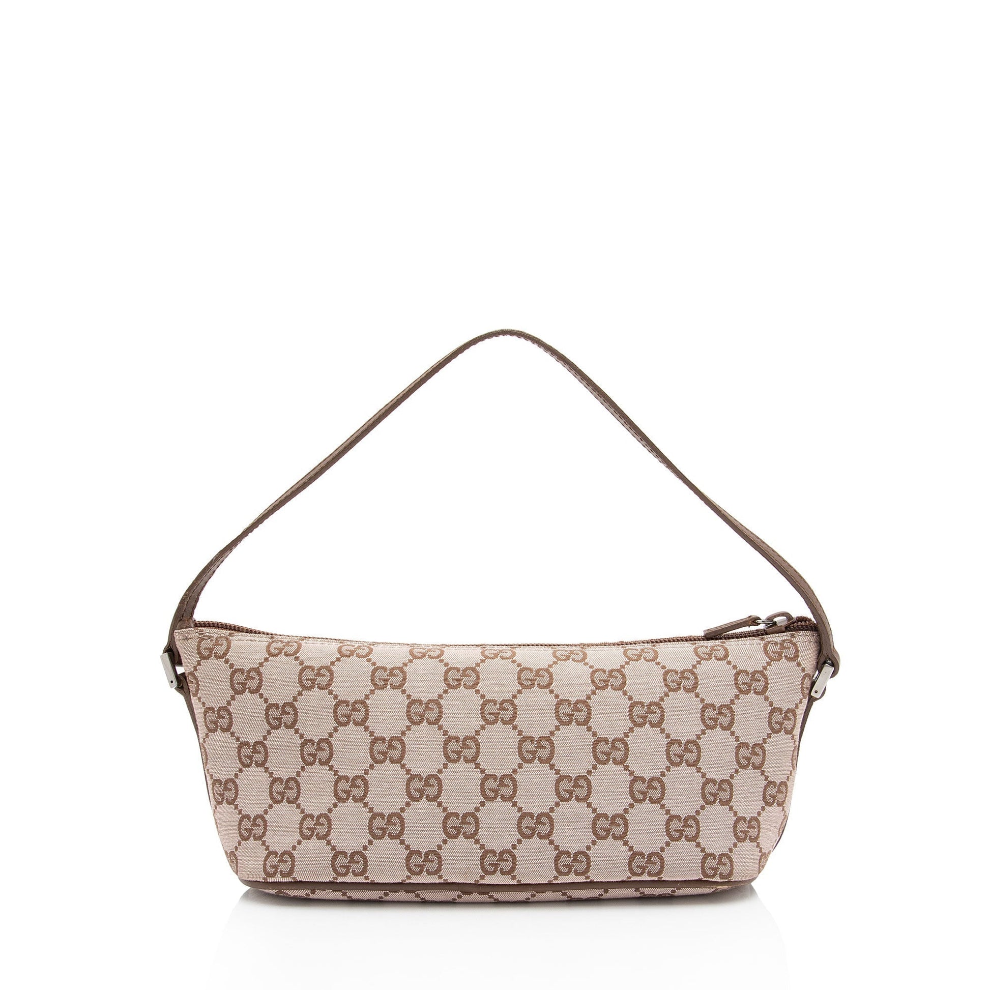 Gucci Pochette Leather Canvas Clutch