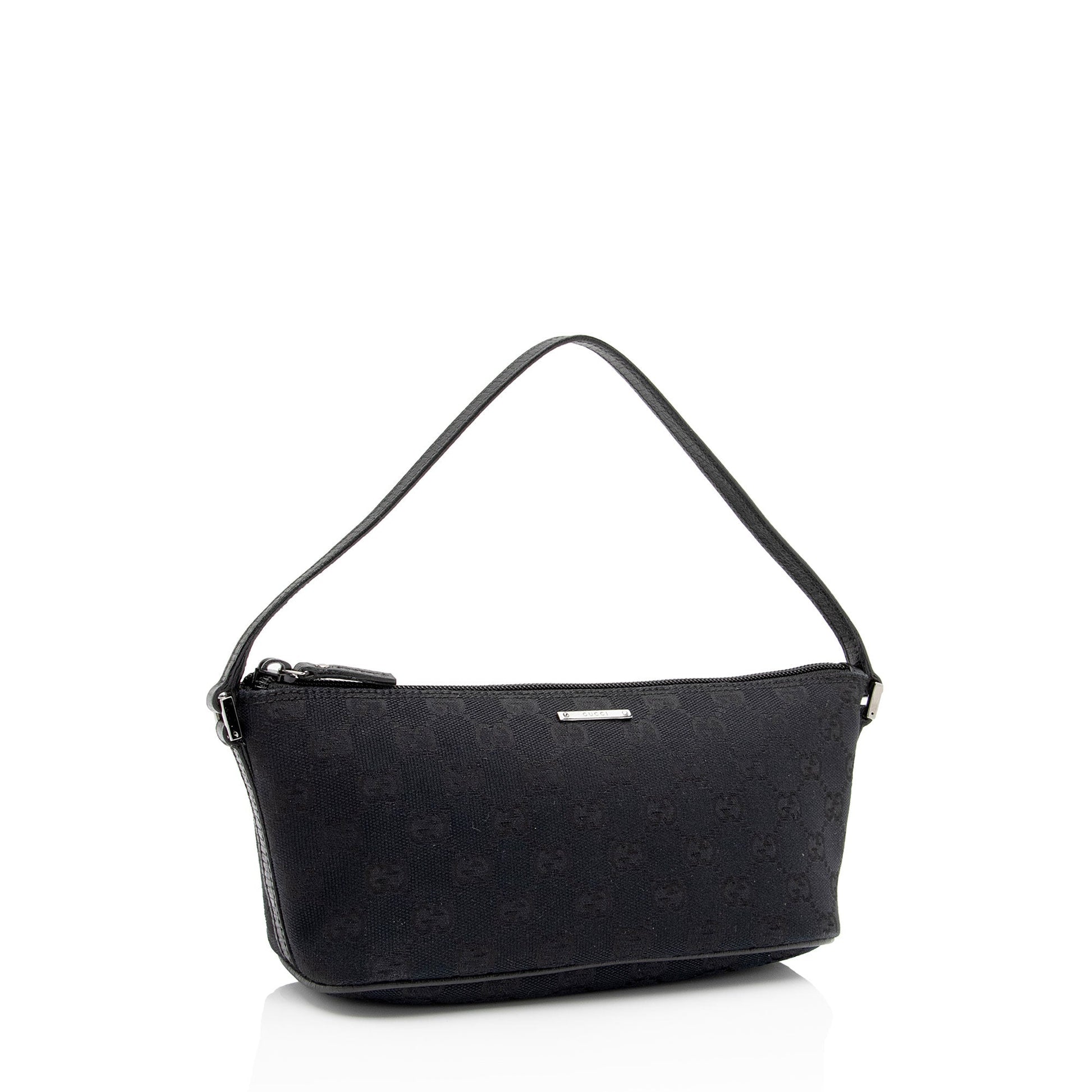 Gucci Pochette Leather Canvas Clutch