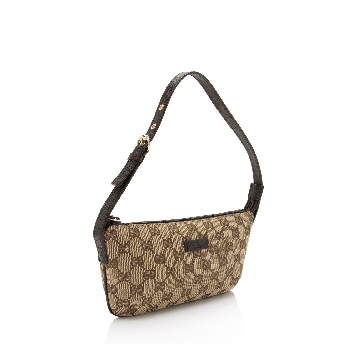Gucci Pochette Leather Canvas Clutch
