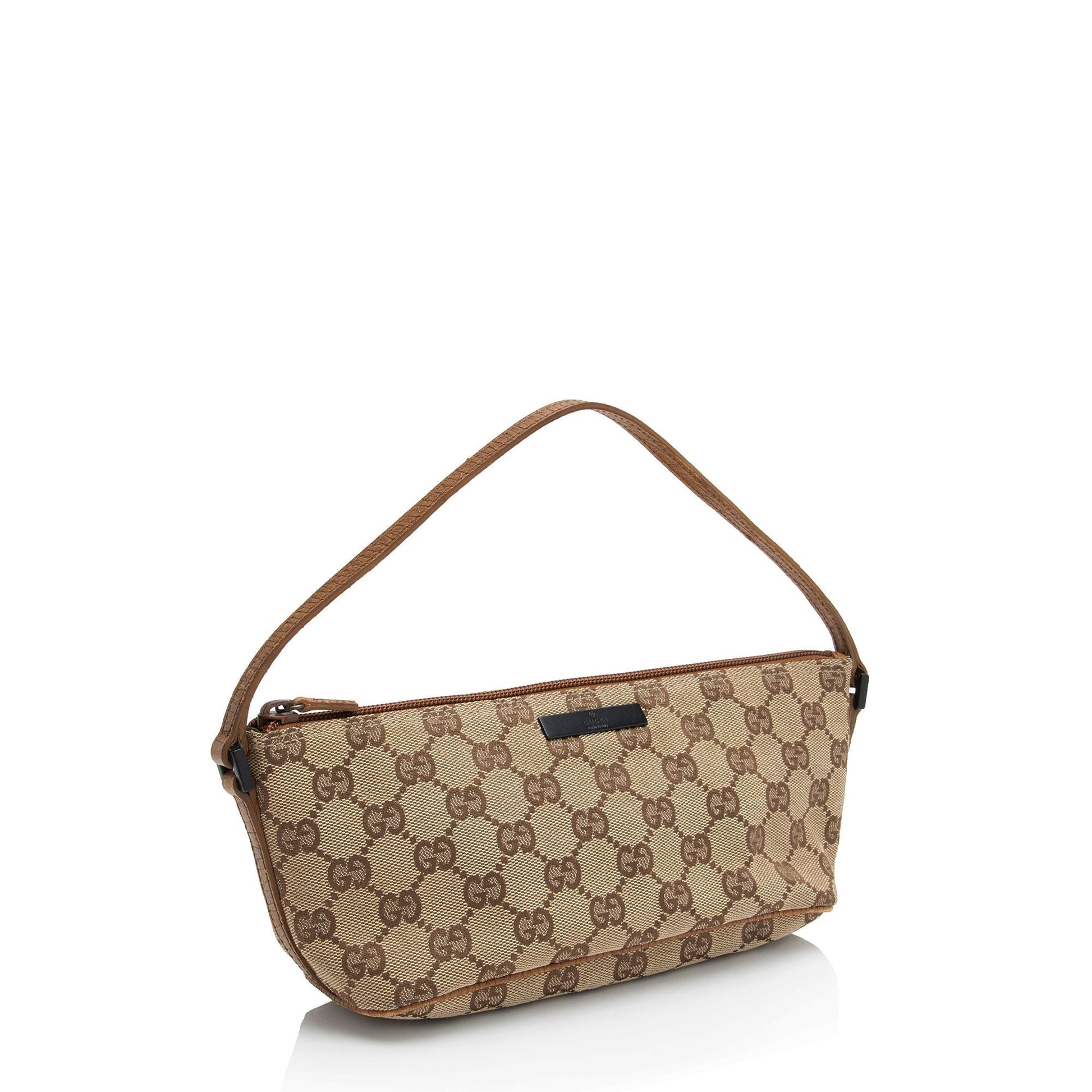 Gucci Pochette Leather Canvas Clutch