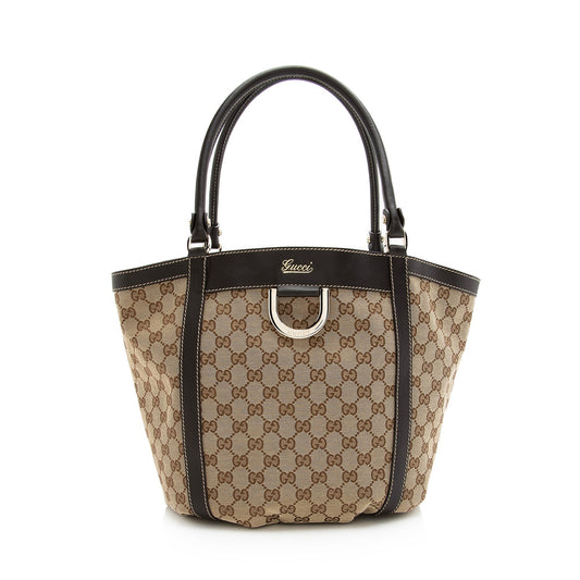 Gucci GG Canvas D Ring Medium Tote (SHF-22442)