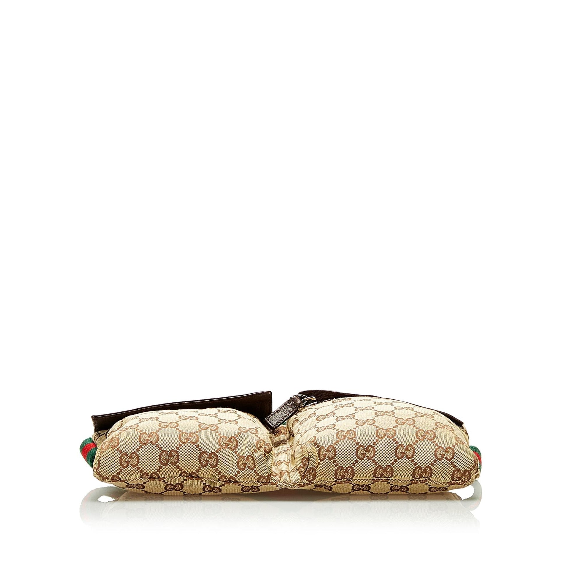Gucci GG Canvas Double Pocket Belt Bag (SHG-37191)