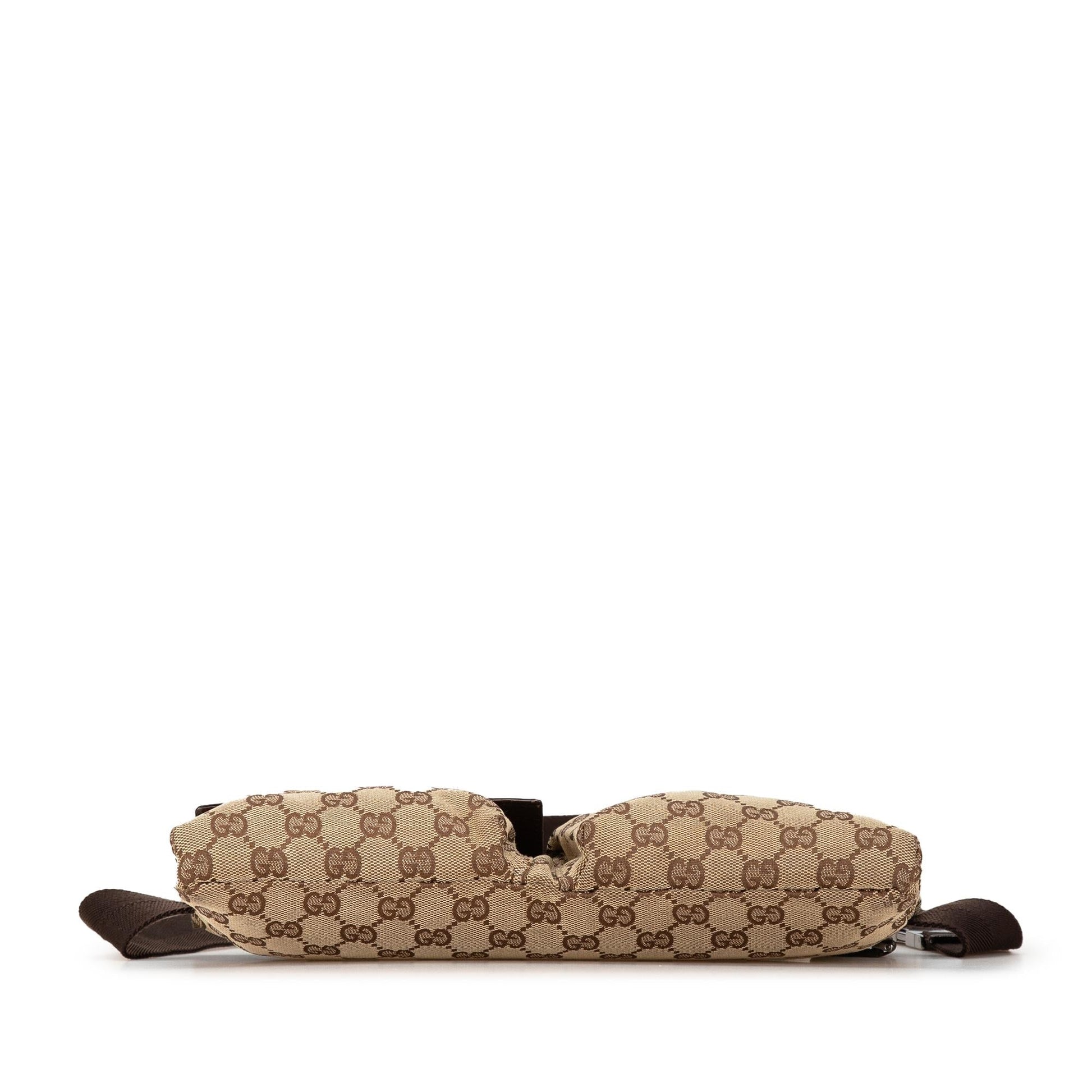 Gucci GG Canvas Double Pocket Belt Bag (SHG-4MdUlJ)
