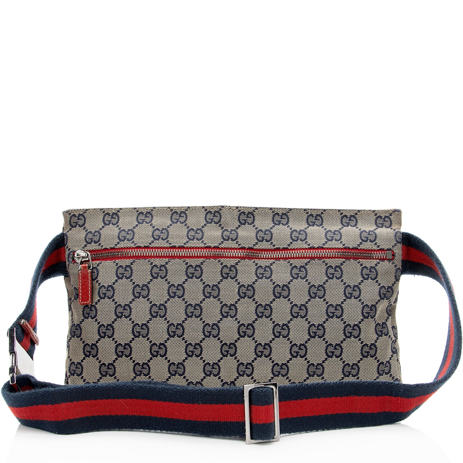 Gucci GG Canvas Double Pocket Belt Bag (SHF-SkYvtK)