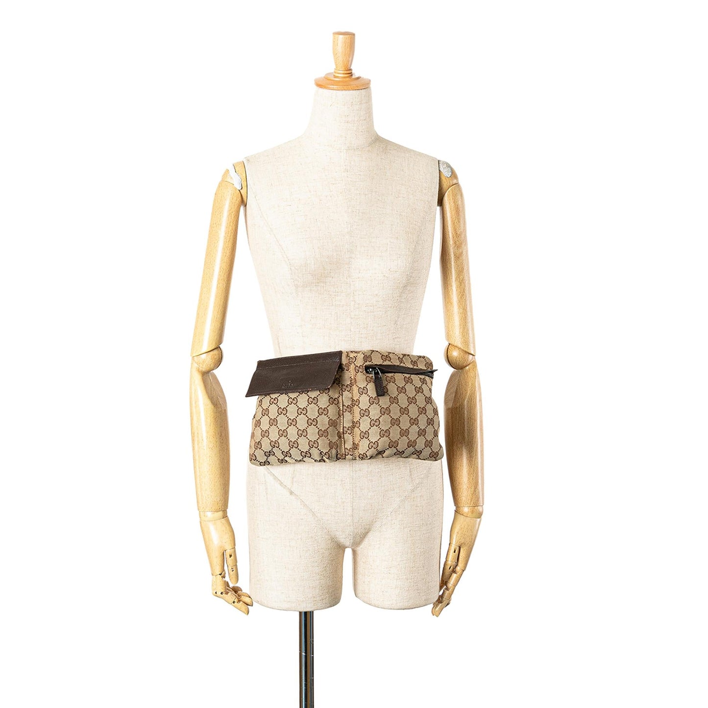 Gucci GG Canvas Double Pocket Belt Bag