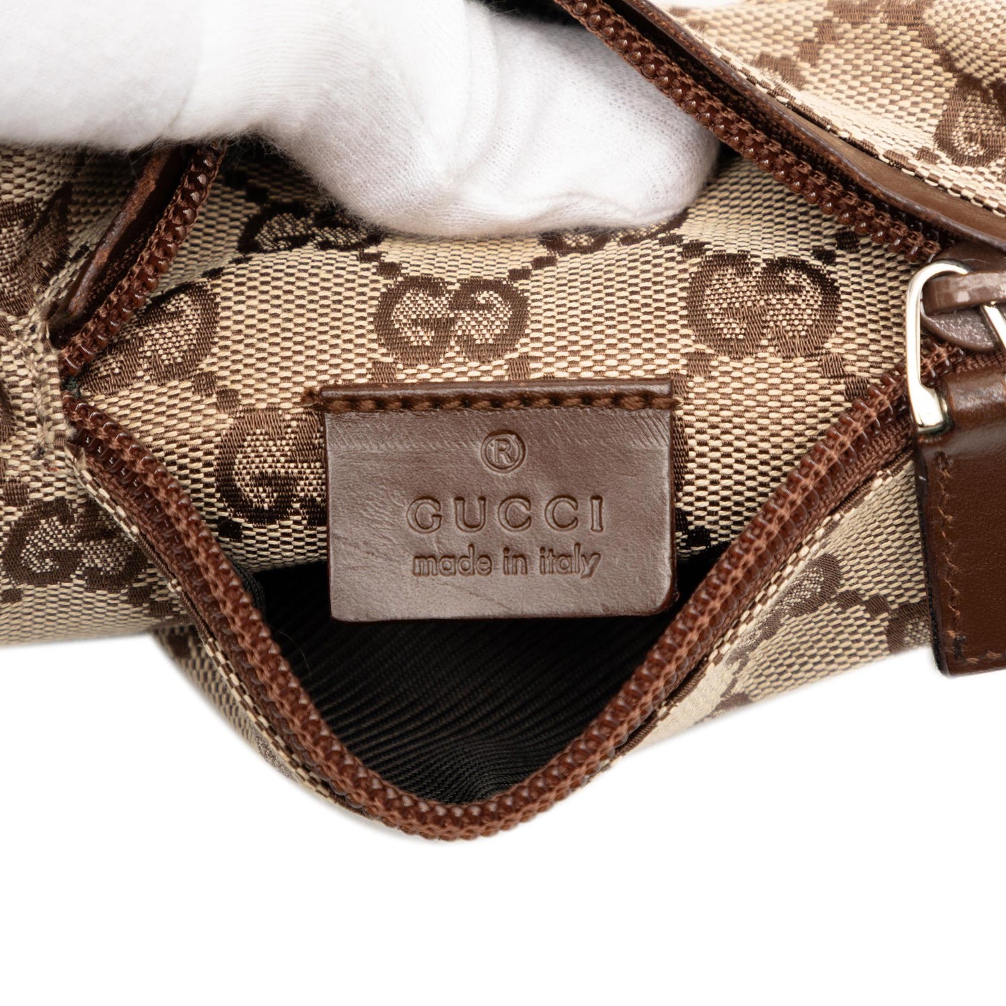 Gucci GG Canvas Double Pocket Belt Bag