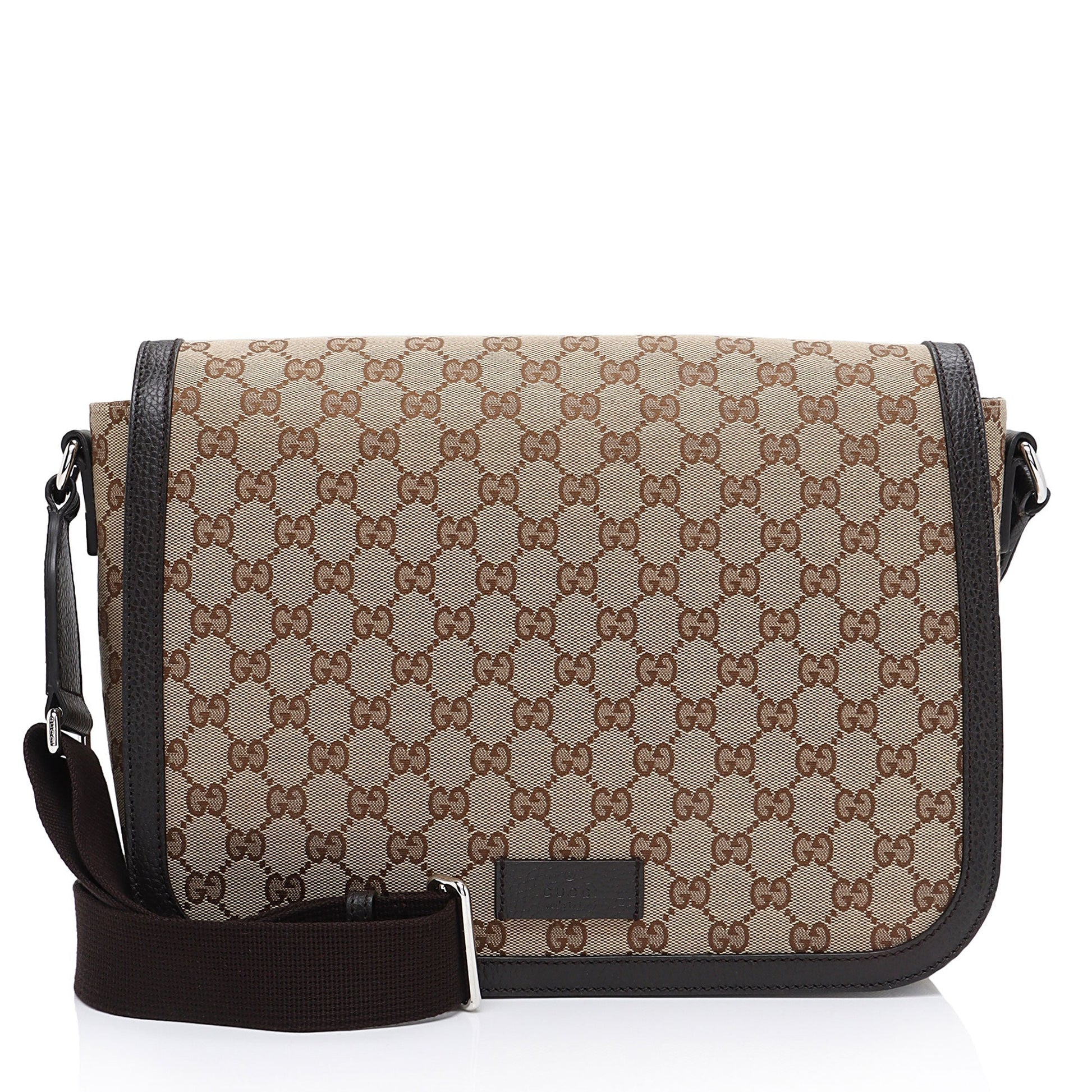 Gucci Nylon Leather Canvas Shoulder Bag