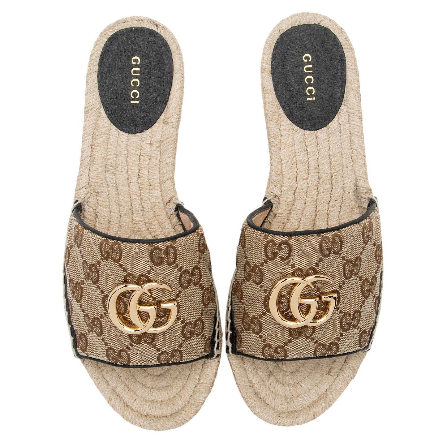 Gucci GG Canvas GG Marmont Pilar Espadrille Slides - Size 8.5 / 38.5 (SHF-pnlKc7)