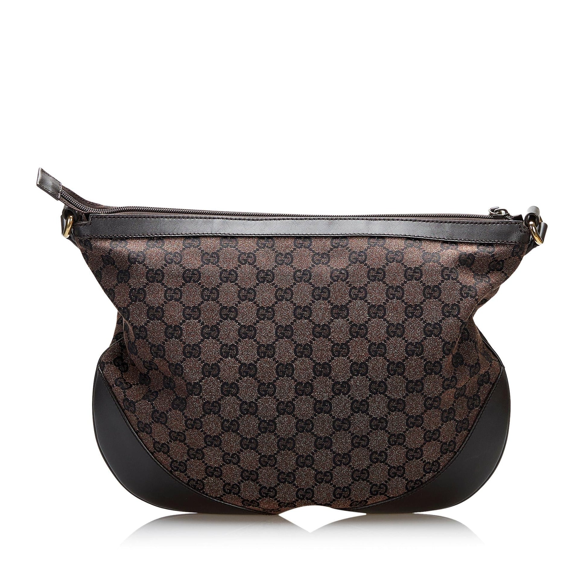 Gucci GG Canvas Half Moon Crossbody (SHG-37361)