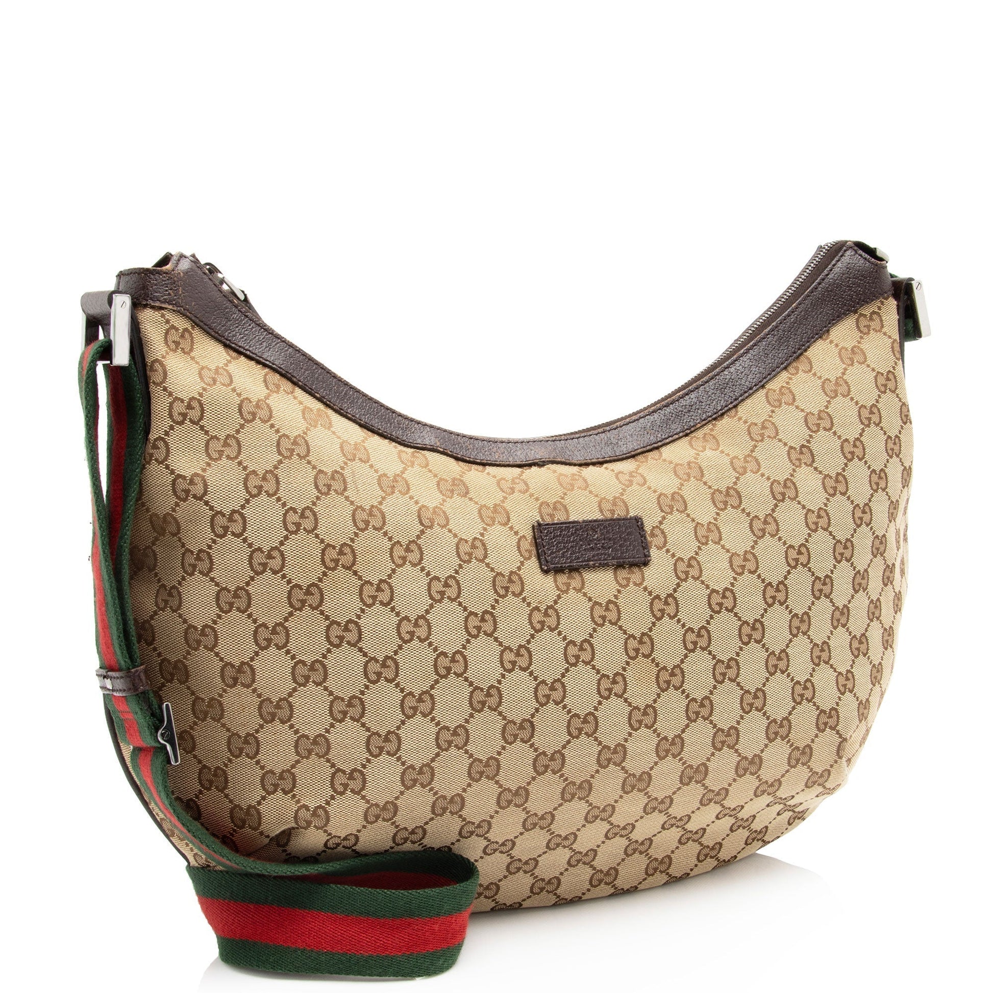 Gucci Nylon Leather Canvas Shoulder Bag