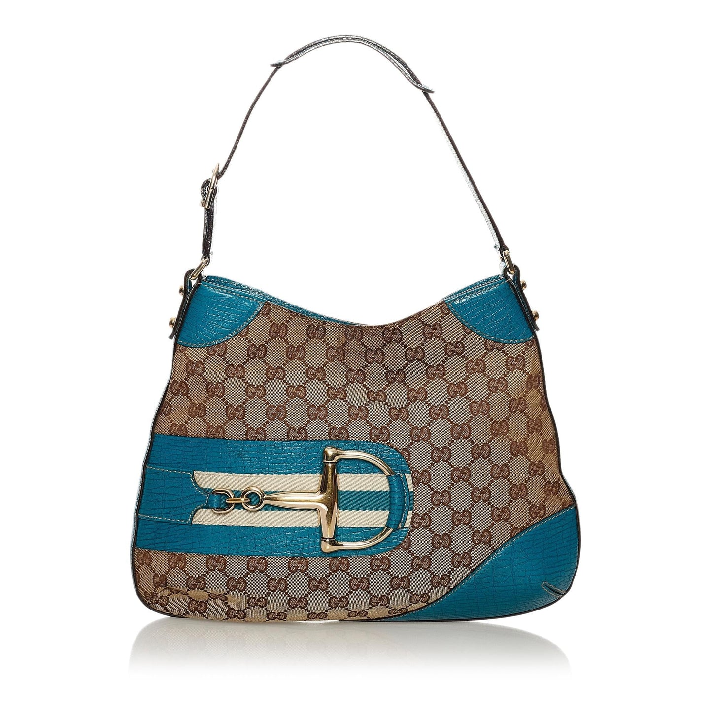 Gucci GG Canvas Hasler Horsebit Shoulder Bag (SHG-34318)