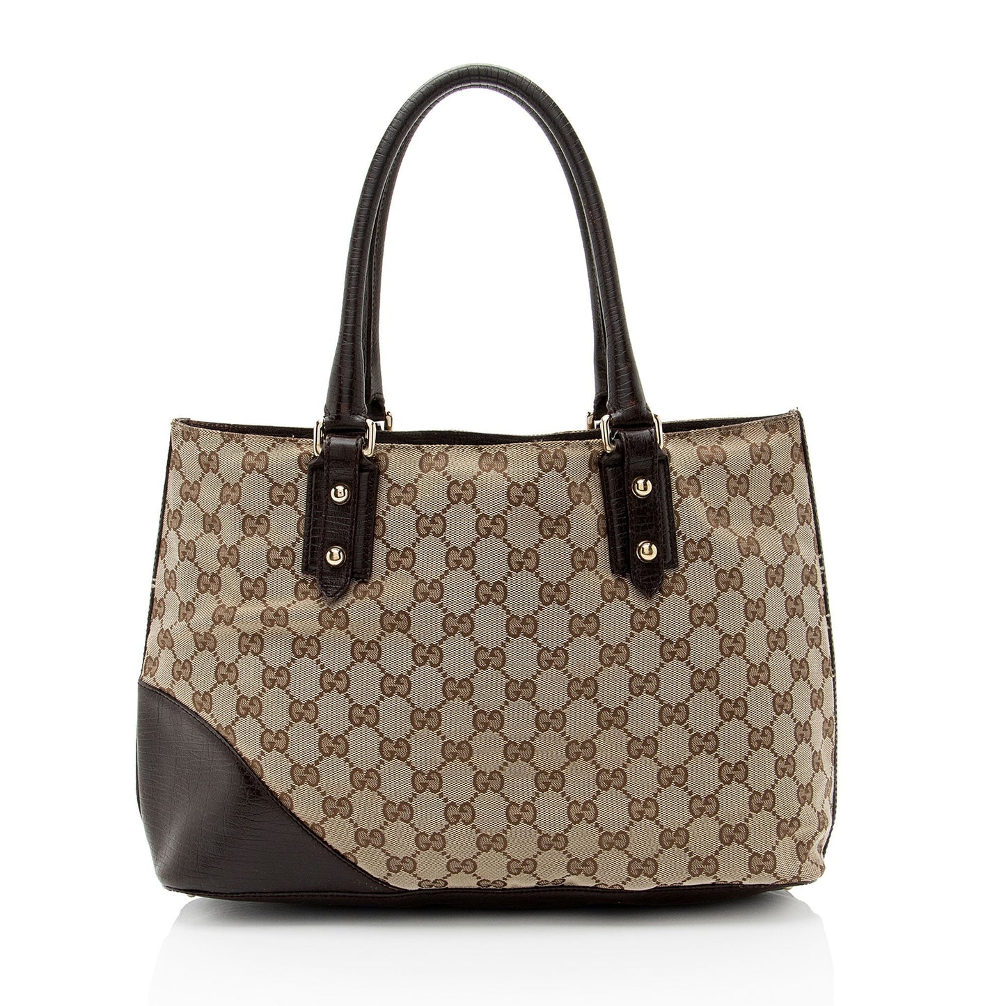 Gucci Nylon Leather Canvas Tote