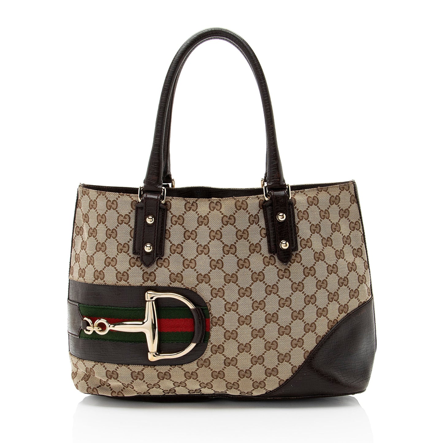 Gucci Nylon Leather Canvas Tote