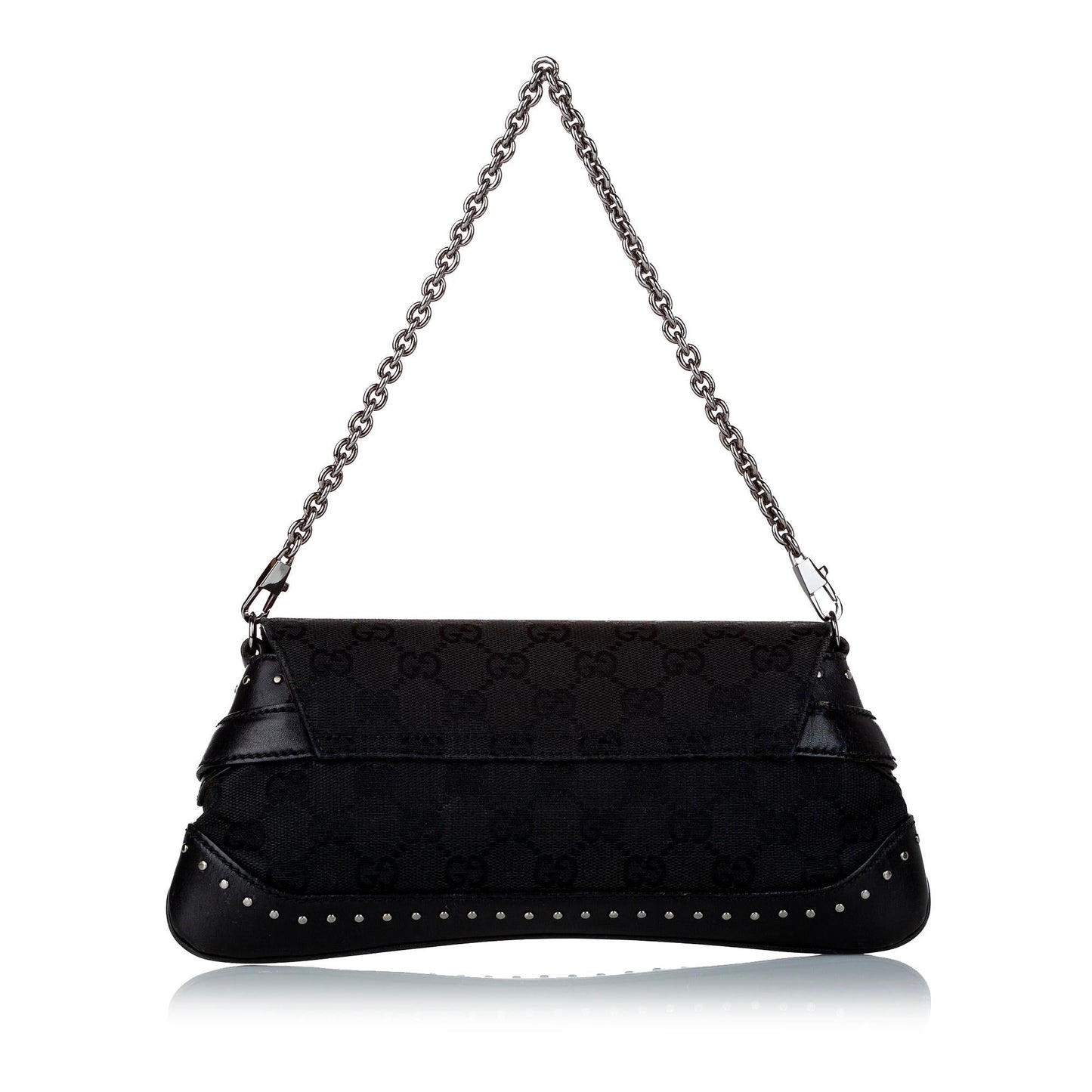 Gucci GG Canvas Horsebit Chain Baguette (SHG-uZLe9a)