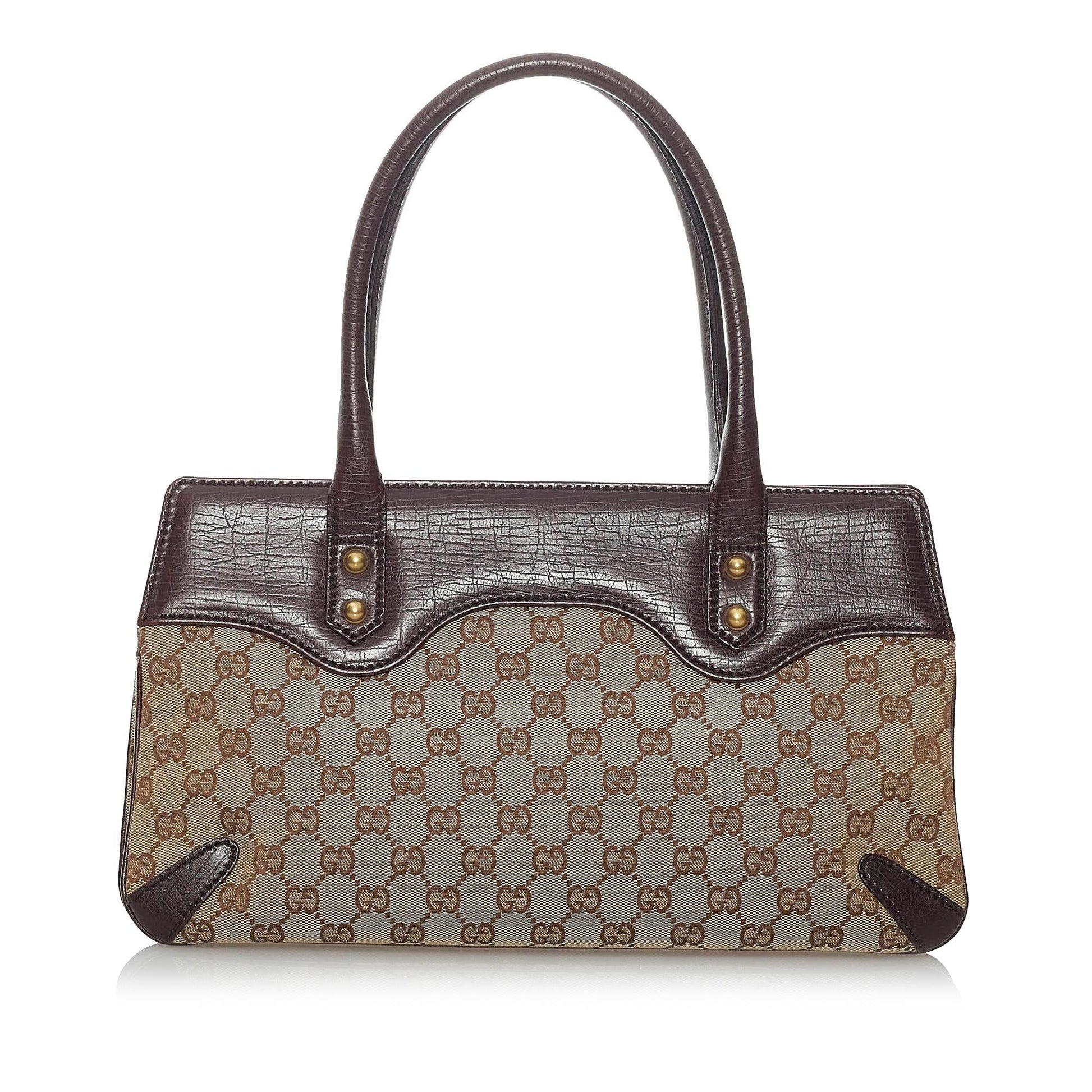 Gucci Horsebit Canvas Handbag