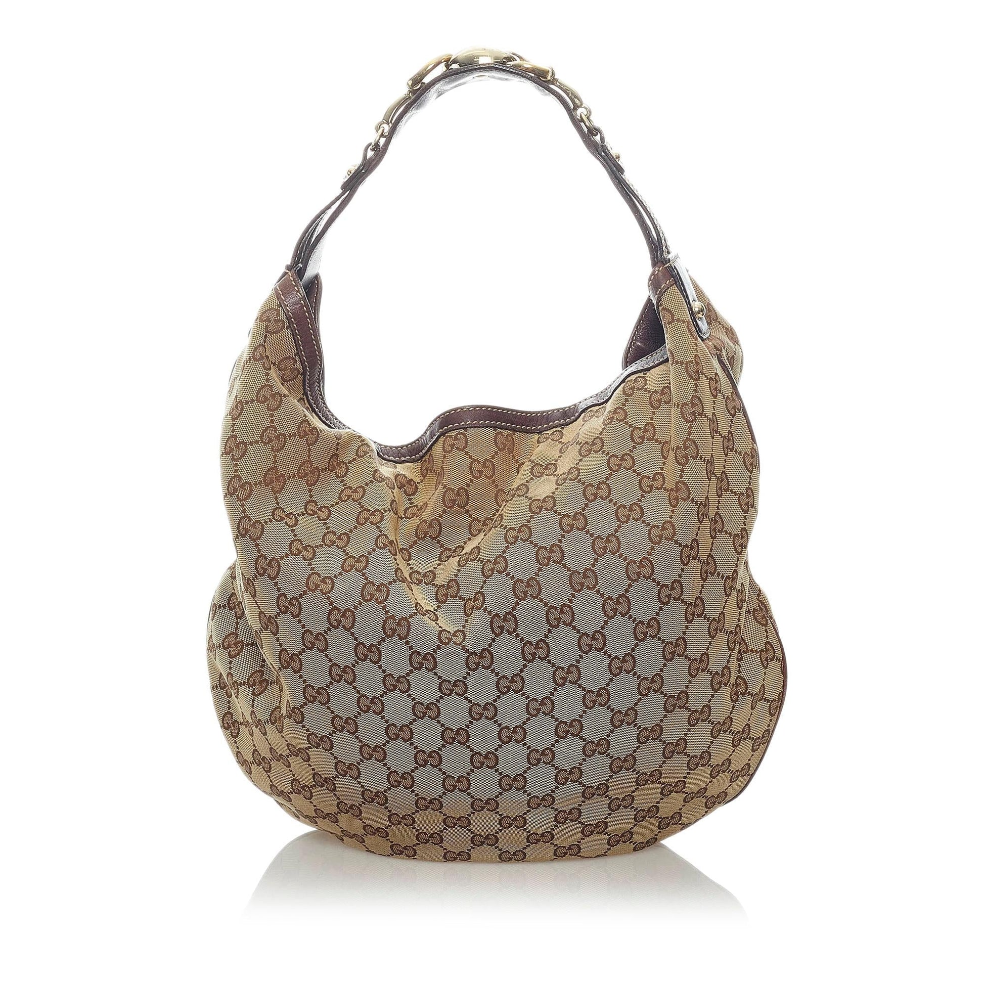 Gucci GG Canvas Horsebit Hobo Bag (SHG-33455)