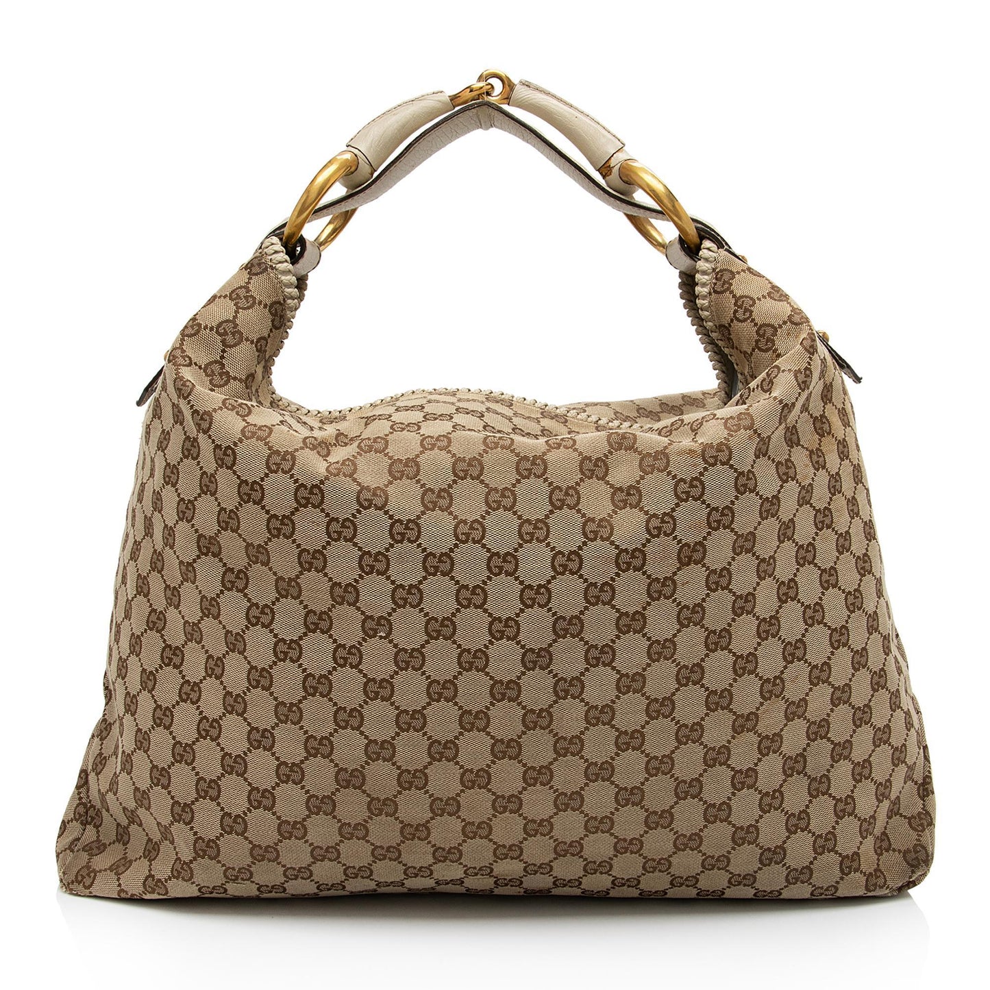 Gucci GG Canvas Horsebit Large Hobo - FINAL SALE (SHF-cqgUHp)