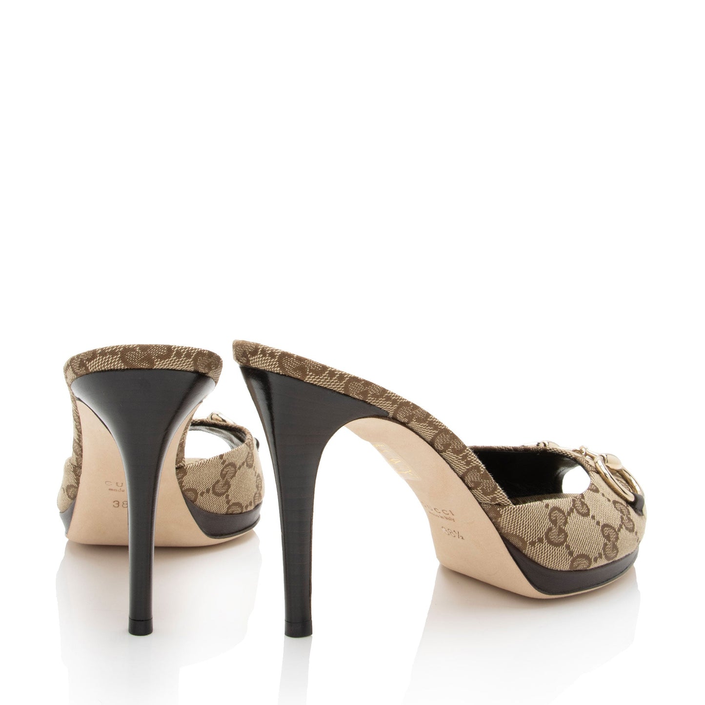 Gucci GG Canvas Horsebit Mules - Size 8.5 / 38.5 (SHF-9cHg23)