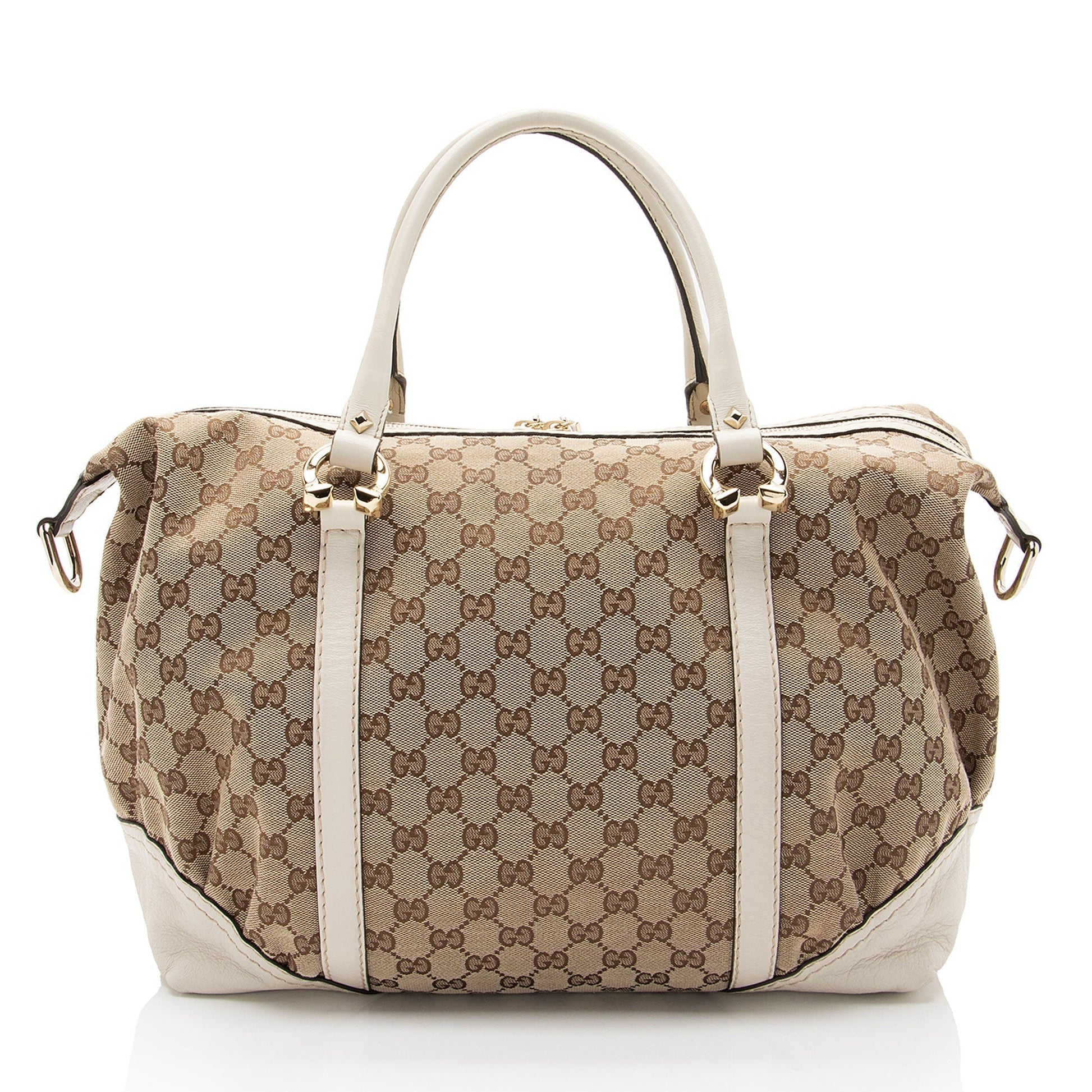 Gucci Leather Canvas Handbag