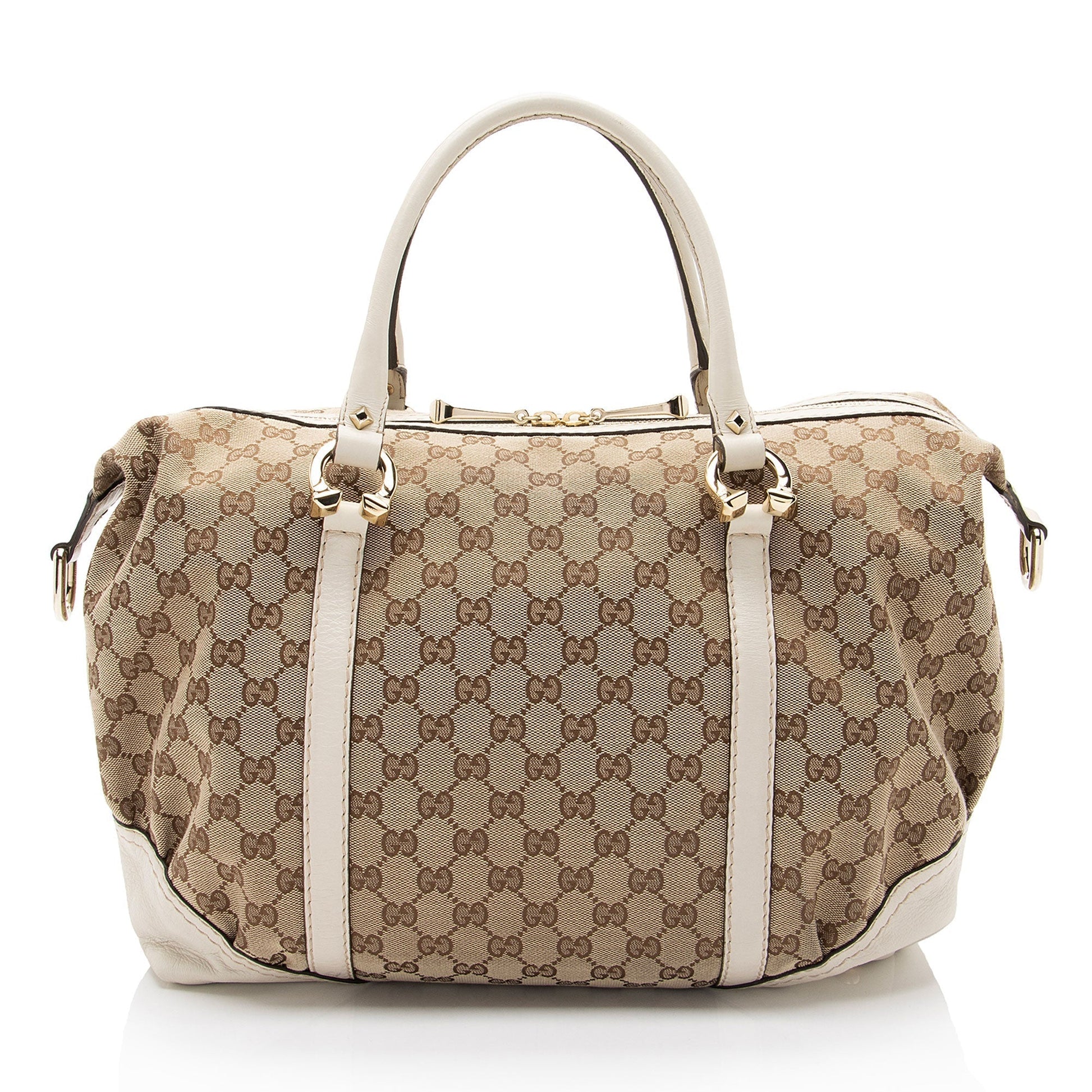Gucci Leather Canvas Handbag