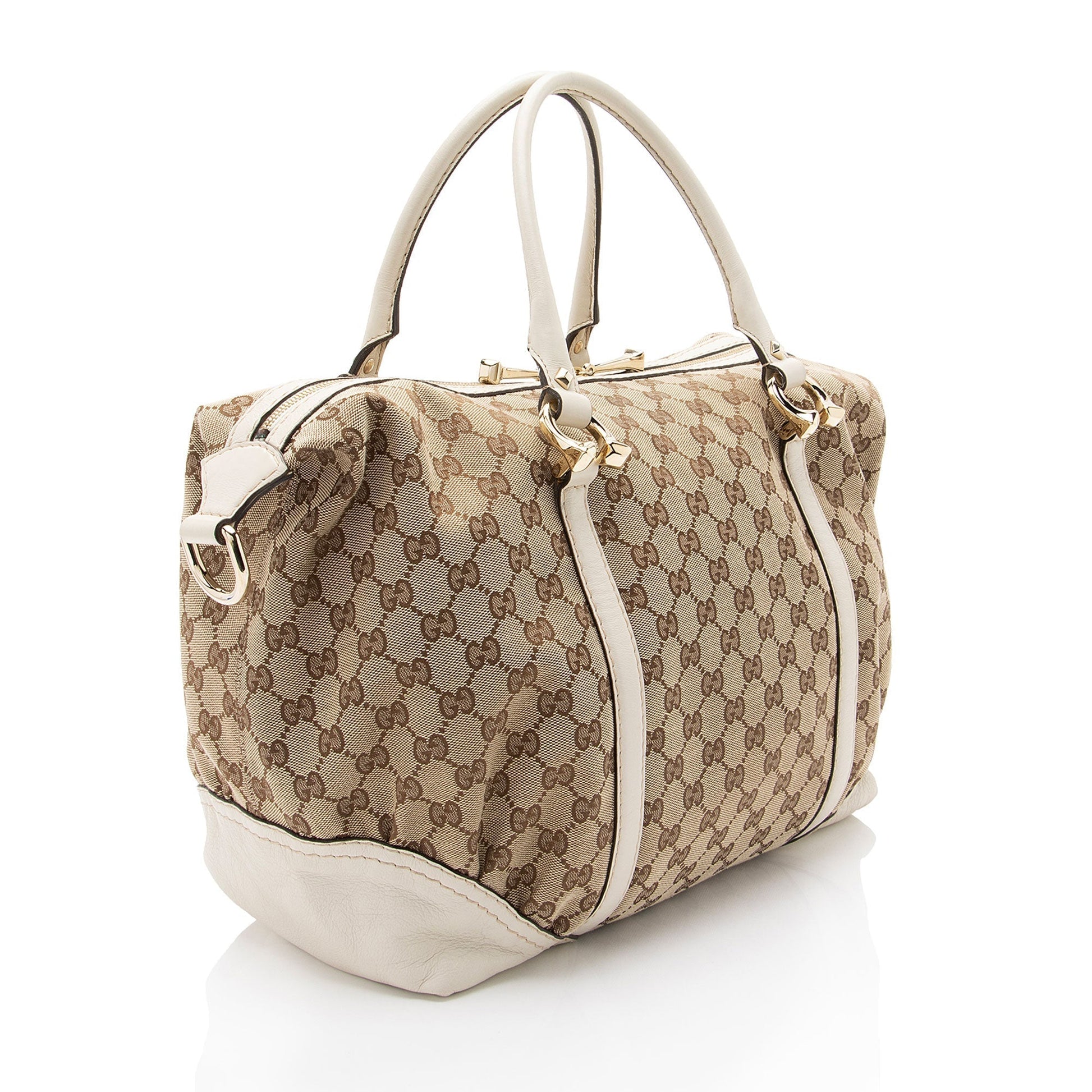 Gucci Leather Canvas Handbag
