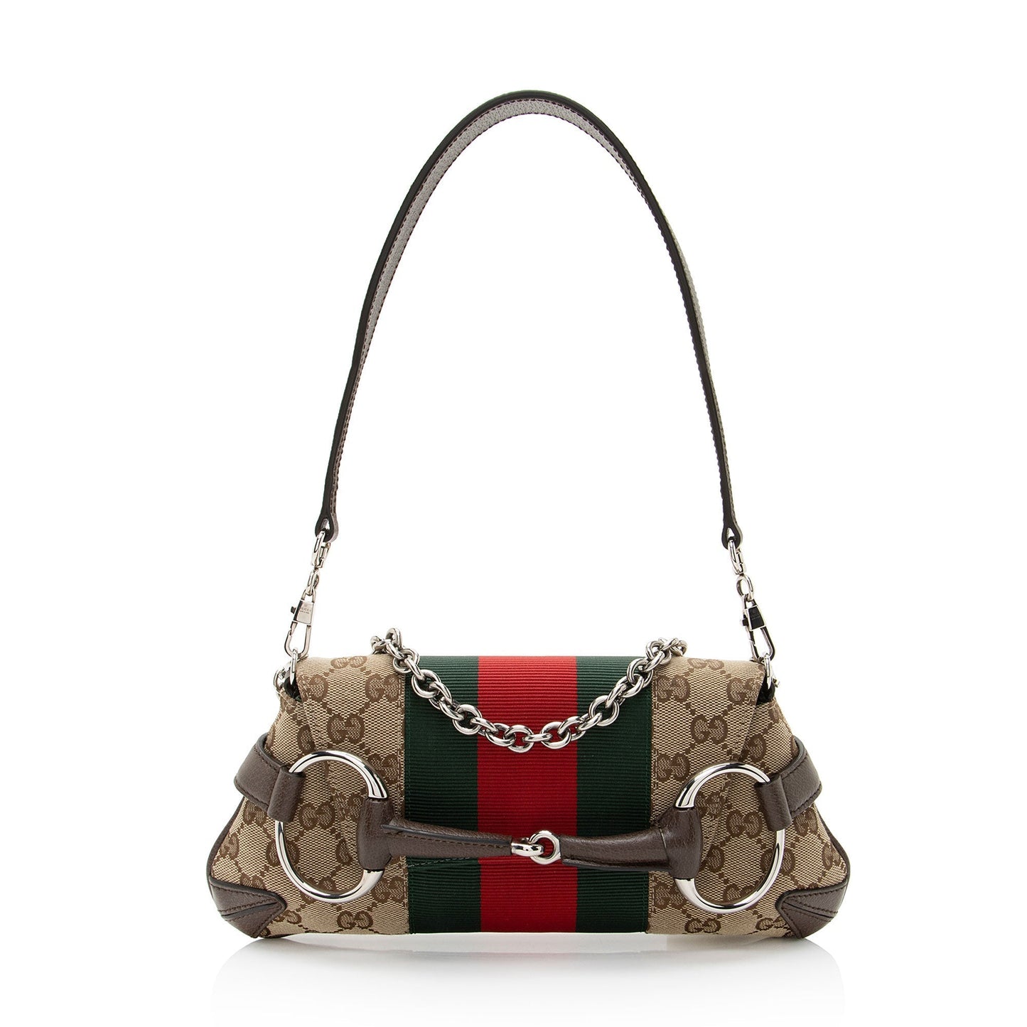 Gucci Nylon Chain Leather Shoulder Bag
