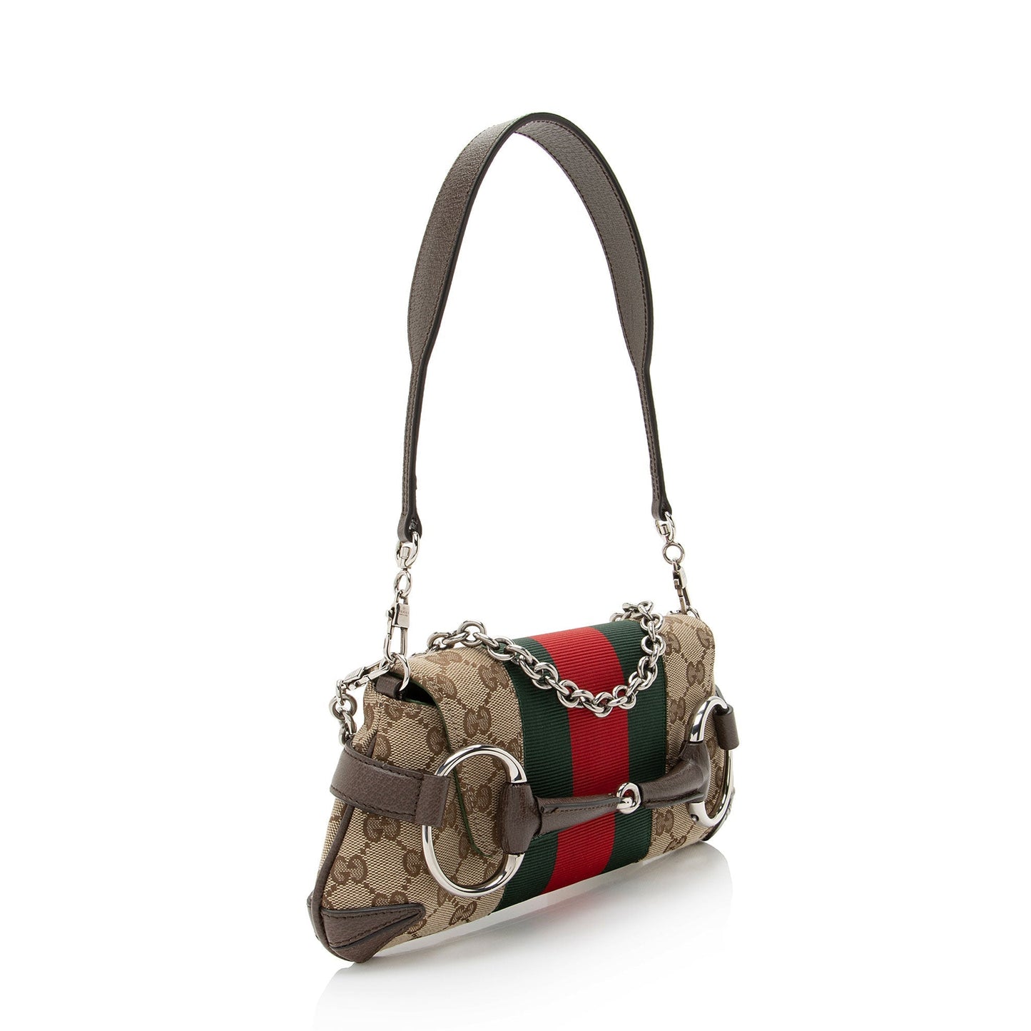Gucci Nylon Chain Leather Shoulder Bag