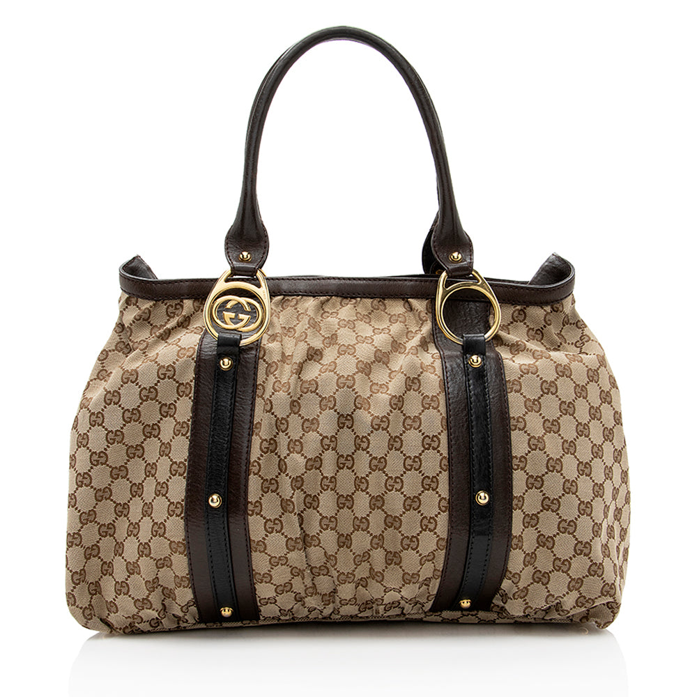 Gucci GG Canvas Interlocking Medium Tote - FINAL SALE (SHF-19043)