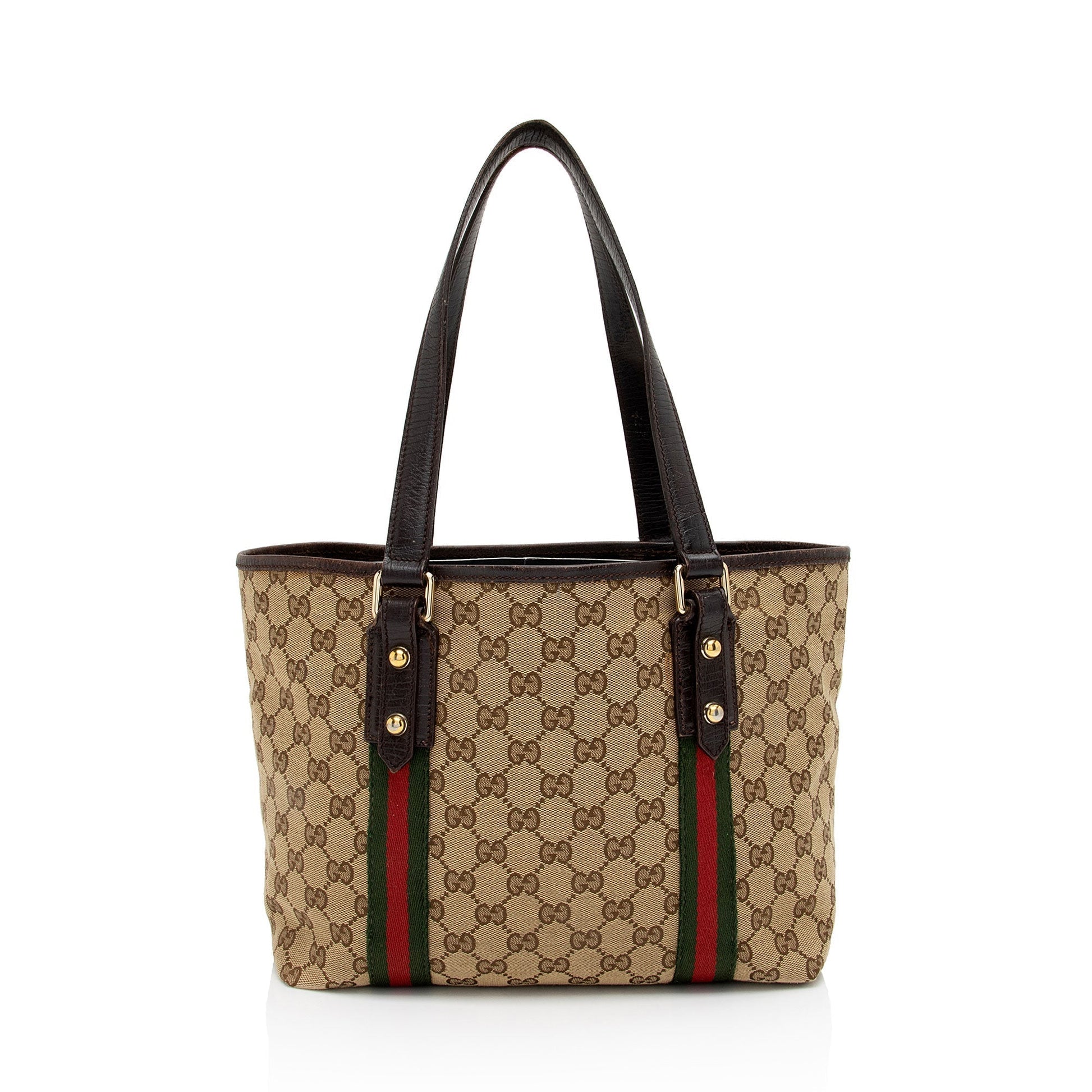 Gucci Nylon Leather Canvas Tote